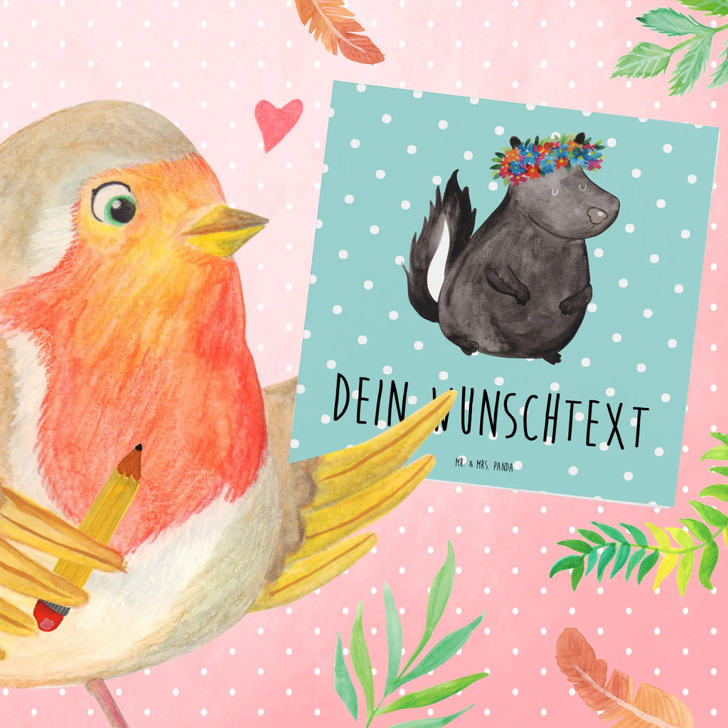 Personalizowana luksusowa karta skunks dziewczynka Personalisierte Grußkarte, Grußkarte mit Namen, Personalisierte Einladungskarte, Grußkarten personalisiert, Personalisierte Karte, Personalisierte Geburtstagskarte, Grußkarte selbst gestalten, Personalisierte Glückwunschkarte, Grußkarte selber drucken, Grußkarte als Geldgeschenk, Grußkarte mit persönlichen Nachrichten, Personalisierte Hochzeitskarte, Personalisiertere Klappkarte, Stinktier, Skunk, Yoga, Namaste, Raubtier, Stinker, Stinki, Wildtier