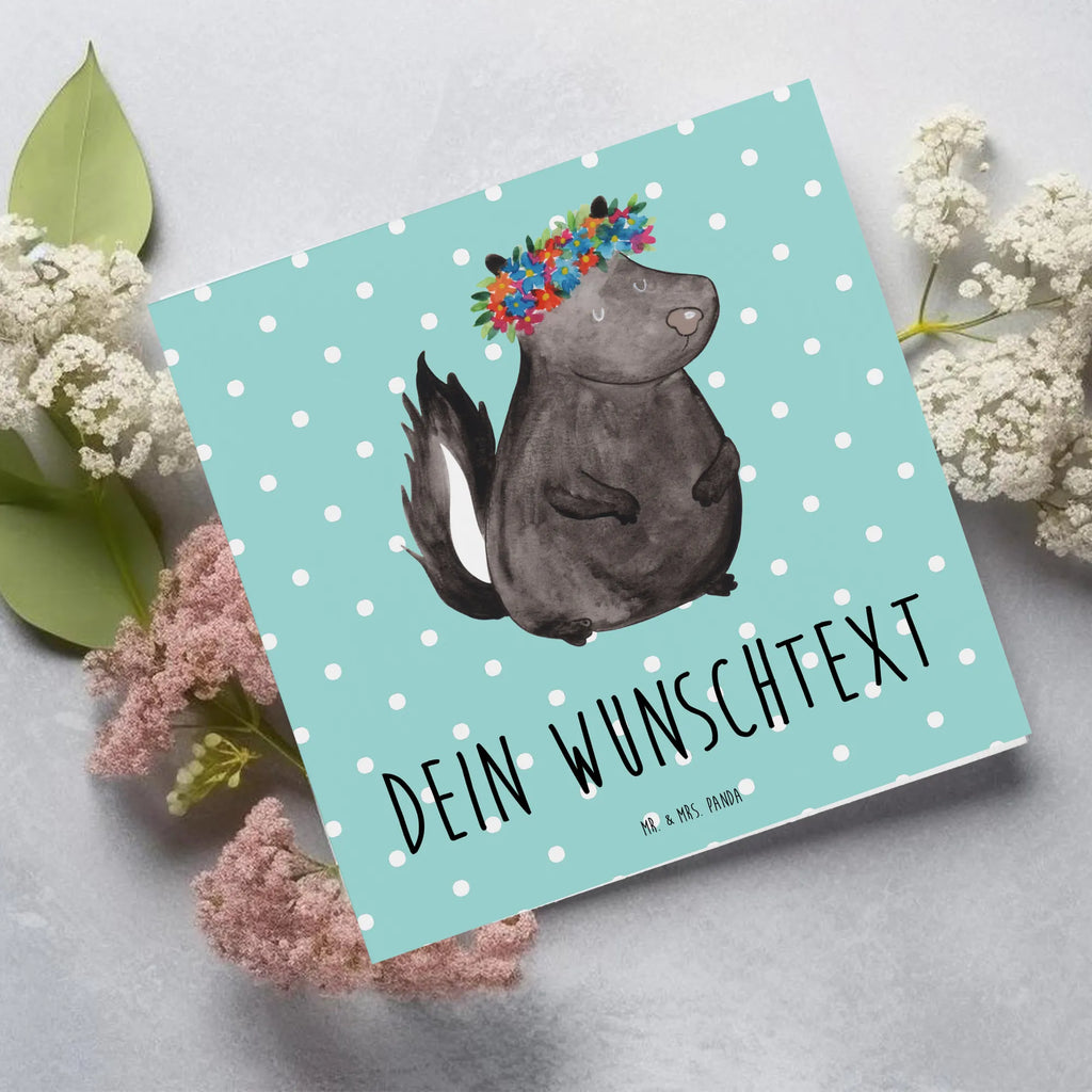 Personalizowana luksusowa karta skunks dziewczynka Personalisierte Grußkarte, Grußkarte mit Namen, Personalisierte Einladungskarte, Grußkarten personalisiert, Personalisierte Karte, Personalisierte Geburtstagskarte, Grußkarte selbst gestalten, Personalisierte Glückwunschkarte, Grußkarte selber drucken, Grußkarte als Geldgeschenk, Grußkarte mit persönlichen Nachrichten, Personalisierte Hochzeitskarte, Personalisiertere Klappkarte, Stinktier, Skunk, Yoga, Namaste, Raubtier, Stinker, Stinki, Wildtier