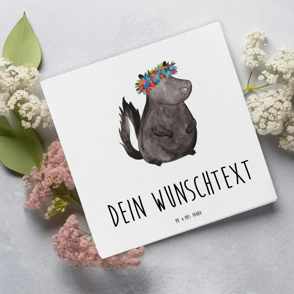 Personalizowana luksusowa karta skunks dziewczynka Personalisierte Grußkarte, Grußkarte mit Namen, Personalisierte Einladungskarte, Grußkarten personalisiert, Personalisierte Karte, Personalisierte Geburtstagskarte, Grußkarte selbst gestalten, Personalisierte Glückwunschkarte, Grußkarte selber drucken, Grußkarte als Geldgeschenk, Grußkarte mit persönlichen Nachrichten, Personalisierte Hochzeitskarte, Personalisiertere Klappkarte, Stinktier, Skunk, Yoga, Namaste, Raubtier, Stinker, Stinki, Wildtier