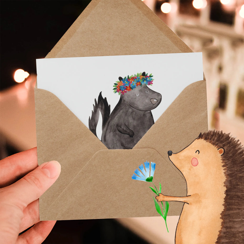 Personalizowana luksusowa karta skunks dziewczynka Personalisierte Grußkarte, Grußkarte mit Namen, Personalisierte Einladungskarte, Grußkarten personalisiert, Personalisierte Karte, Personalisierte Geburtstagskarte, Grußkarte selbst gestalten, Personalisierte Glückwunschkarte, Grußkarte selber drucken, Grußkarte als Geldgeschenk, Grußkarte mit persönlichen Nachrichten, Personalisierte Hochzeitskarte, Personalisiertere Klappkarte, Stinktier, Skunk, Yoga, Namaste, Raubtier, Stinker, Stinki, Wildtier