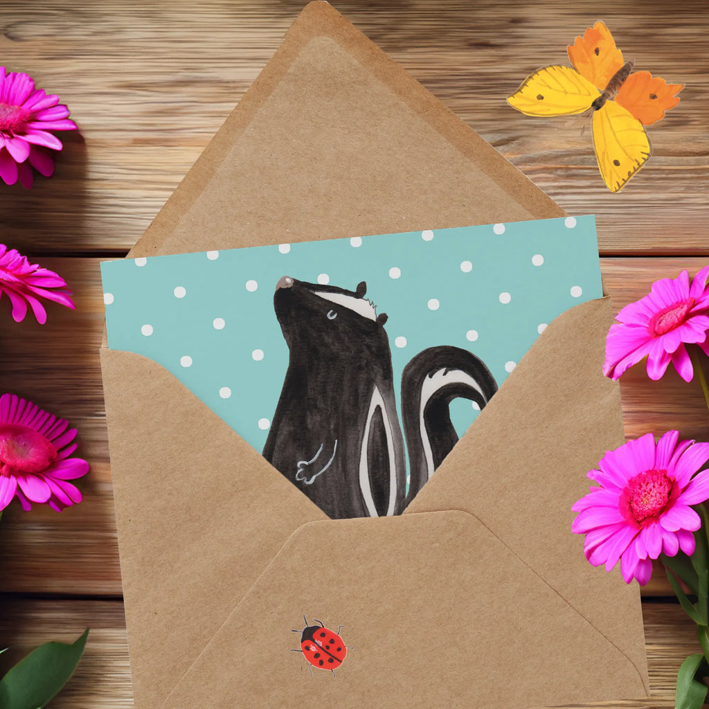 Personalized Deluxe Card skunk Sit Personalisierte Grußkarte, Personalisierte Karte, Grußkarten personalisiert, Personalisierte Glückwunschkarte, Personalisierte Hochzeitskarte, Grußkarte mit persönlichen Nachrichten, Personalisiertere Klappkarte, Grußkarte als Geldgeschenk, Personalisierte Geburtstagskarte, Grußkarte selbst gestalten, Grußkarte selber drucken, Grußkarte mit Namen, Personalisierte Einladungskarte, Stinktier, Skunk, Büro, Wildtier, Raubtier, Recht, Stinker, Spruch, Besserwisser, Stinki