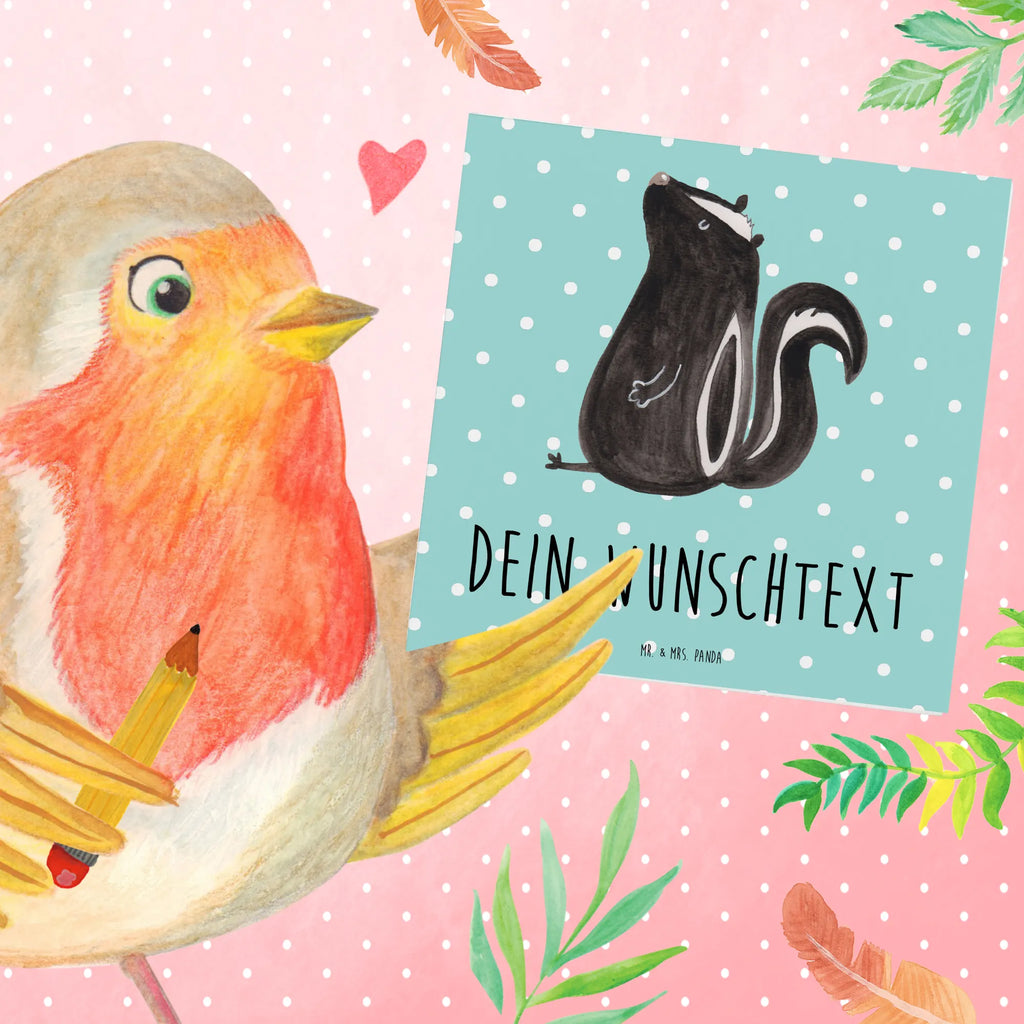 Personalized Deluxe Card skunk Sit Personalisierte Grußkarte, Personalisierte Karte, Grußkarten personalisiert, Personalisierte Glückwunschkarte, Personalisierte Hochzeitskarte, Grußkarte mit persönlichen Nachrichten, Personalisiertere Klappkarte, Grußkarte als Geldgeschenk, Personalisierte Geburtstagskarte, Grußkarte selbst gestalten, Grußkarte selber drucken, Grußkarte mit Namen, Personalisierte Einladungskarte, Stinktier, Skunk, Büro, Wildtier, Raubtier, Recht, Stinker, Spruch, Besserwisser, Stinki