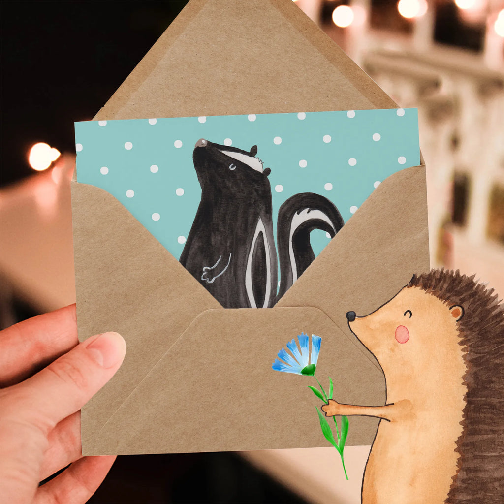 Personalized Deluxe Card skunk Sit Personalisierte Grußkarte, Personalisierte Karte, Grußkarten personalisiert, Personalisierte Glückwunschkarte, Personalisierte Hochzeitskarte, Grußkarte mit persönlichen Nachrichten, Personalisiertere Klappkarte, Grußkarte als Geldgeschenk, Personalisierte Geburtstagskarte, Grußkarte selbst gestalten, Grußkarte selber drucken, Grußkarte mit Namen, Personalisierte Einladungskarte, Stinktier, Skunk, Büro, Wildtier, Raubtier, Recht, Stinker, Spruch, Besserwisser, Stinki