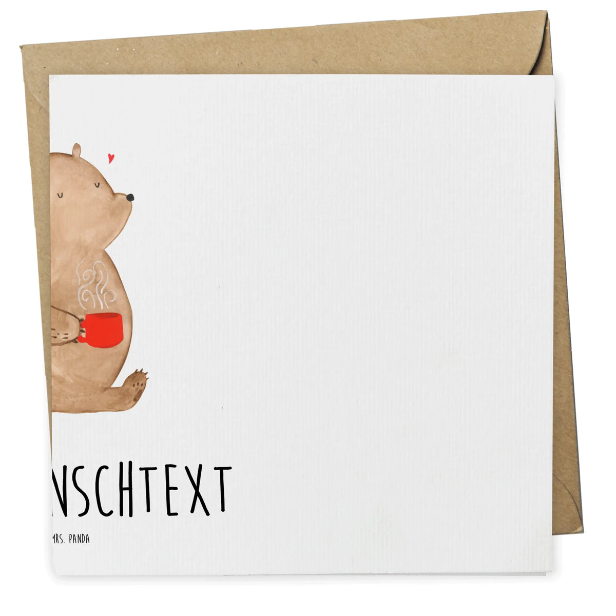 Personalized Deluxe Card bear Coffee teddy bear, cuddly toy, good morning, bears, save the world, conquer the world, morning routine