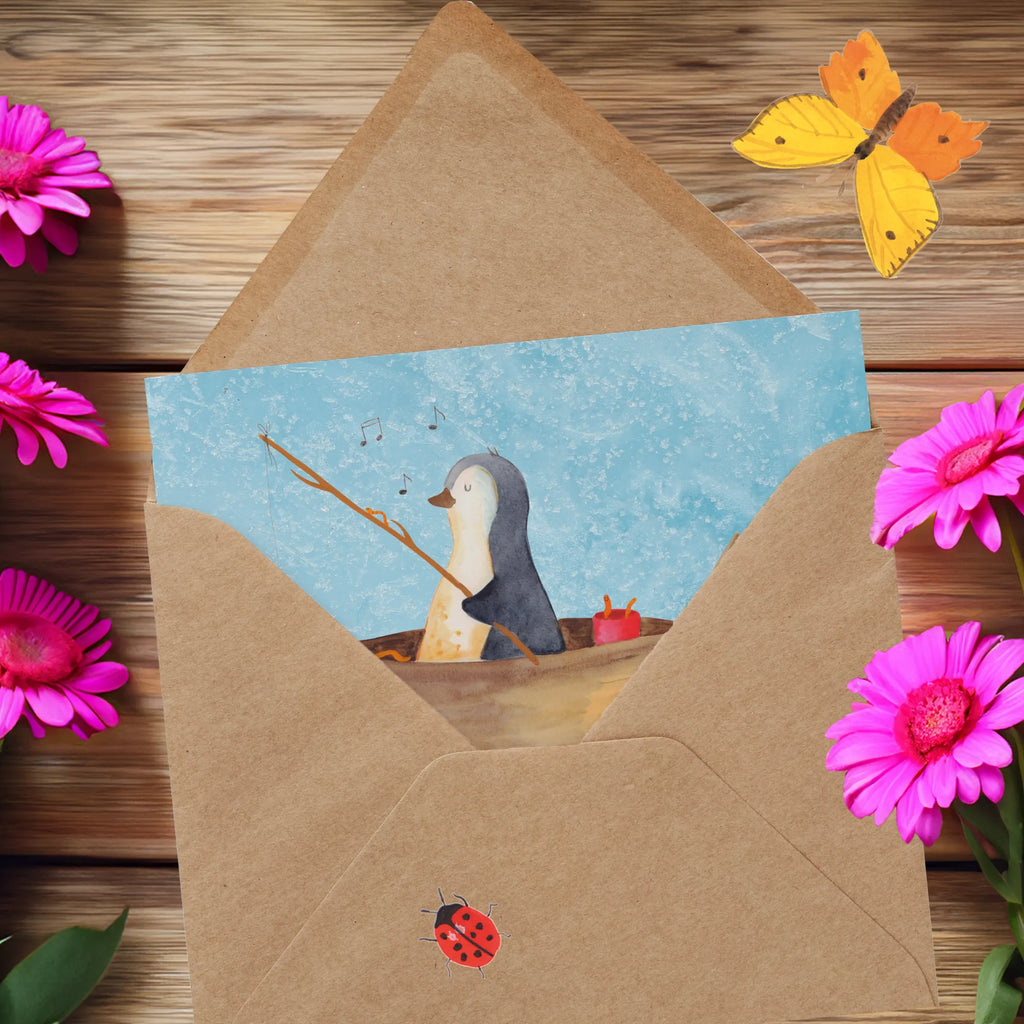 Personalized Deluxe Card Penguin fishing boat Grußkarte selbst gestalten, Grußkarte mit persönlichen Nachrichten, Grußkarte selber drucken, Personalisierte Grußkarte, Personalisiertere Klappkarte, Grußkarten personalisiert, Grußkarte mit Namen, Personalisierte Glückwunschkarte, Grußkarte als Geldgeschenk, Personalisierte Karte, Personalisierte Hochzeitskarte, Personalisierte Geburtstagskarte, Personalisierte Einladungskarte, Pinguin, Boot, Leben, Pinguine, Neustart, Neuanfang, Trennung, genießen, Motivation, Angelboot, Scheidung, Geschenkidee Liebeskummer, Lebenslust, Angeln