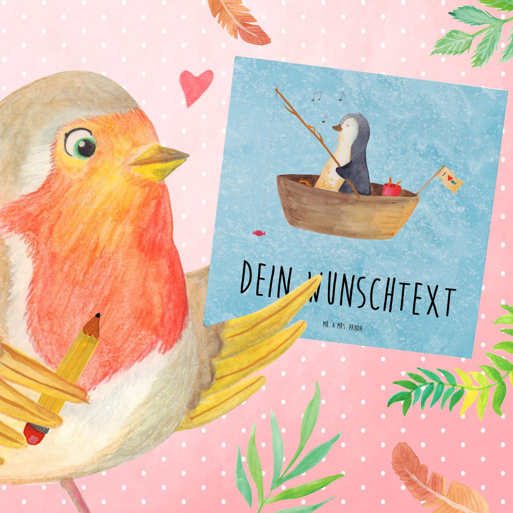 Personalized Deluxe Card Penguin fishing boat Grußkarte selbst gestalten, Grußkarte mit persönlichen Nachrichten, Grußkarte selber drucken, Personalisierte Grußkarte, Personalisiertere Klappkarte, Grußkarten personalisiert, Grußkarte mit Namen, Personalisierte Glückwunschkarte, Grußkarte als Geldgeschenk, Personalisierte Karte, Personalisierte Hochzeitskarte, Personalisierte Geburtstagskarte, Personalisierte Einladungskarte, Pinguin, Boot, Leben, Pinguine, Neustart, Neuanfang, Trennung, genießen, Motivation, Angelboot, Scheidung, Geschenkidee Liebeskummer, Lebenslust, Angeln