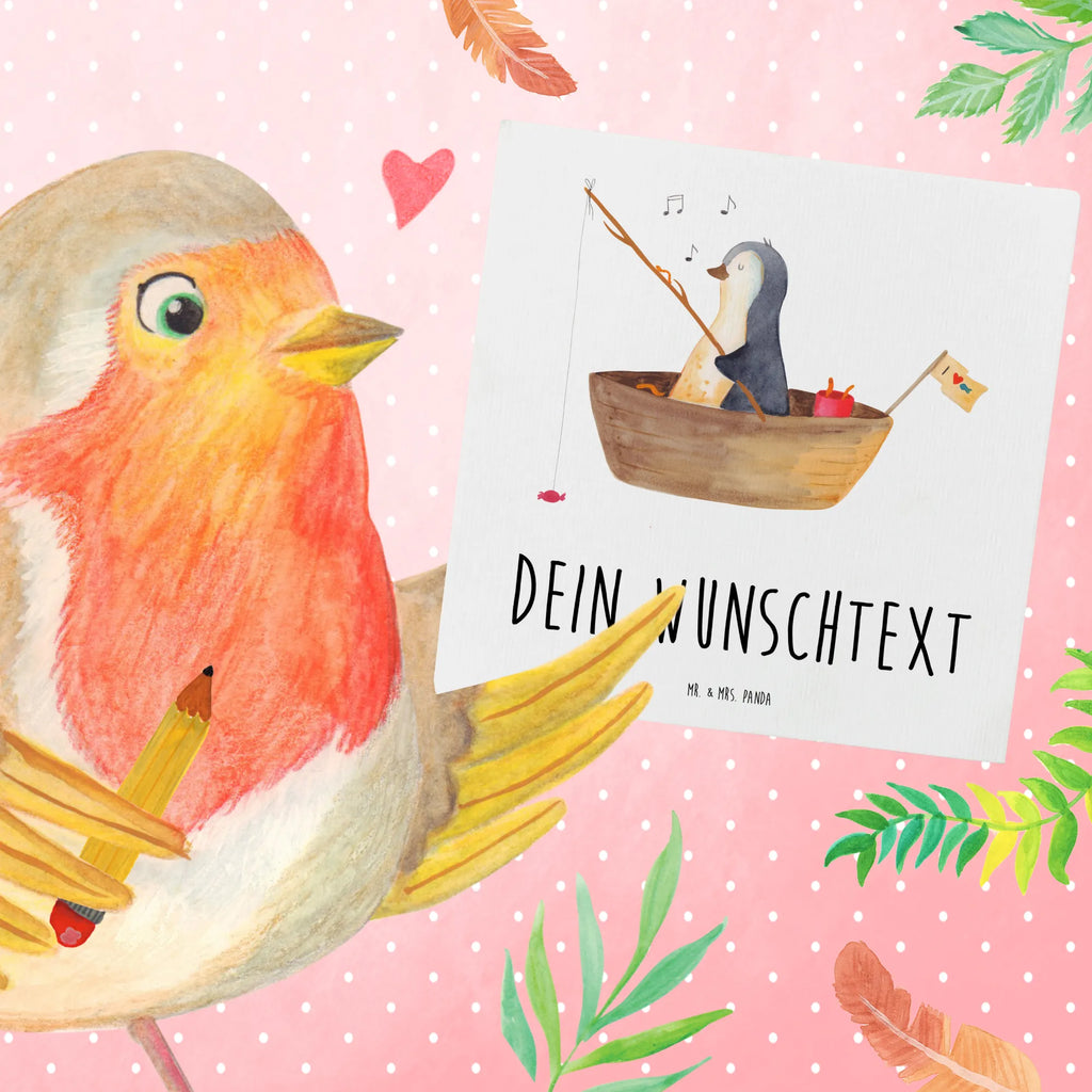Personalized Deluxe Card Penguin fishing boat Grußkarte selbst gestalten, Grußkarte mit persönlichen Nachrichten, Grußkarte selber drucken, Personalisierte Grußkarte, Personalisiertere Klappkarte, Grußkarten personalisiert, Grußkarte mit Namen, Personalisierte Glückwunschkarte, Grußkarte als Geldgeschenk, Personalisierte Karte, Personalisierte Hochzeitskarte, Personalisierte Geburtstagskarte, Personalisierte Einladungskarte, Pinguin, Boot, Leben, Pinguine, Neustart, Neuanfang, Trennung, genießen, Motivation, Angelboot, Scheidung, Geschenkidee Liebeskummer, Lebenslust, Angeln