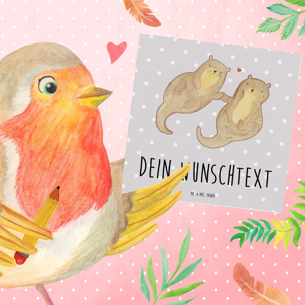 Personalized Deluxe Card otter holding hands Personalisierte Glückwunschkarte, Grußkarte mit Namen, Personalisierte Hochzeitskarte, Grußkarte mit persönlichen Nachrichten, Grußkarte selbst gestalten, Grußkarte als Geldgeschenk, Personalisierte Karte, Personalisierte Einladungskarte, Personalisierte Geburtstagskarte, Personalisiertere Klappkarte, Grußkarte selber drucken, Personalisierte Grußkarte, Grußkarten personalisiert, Otter, Fischotter, Seeotter, Otter Seeotter See Otter