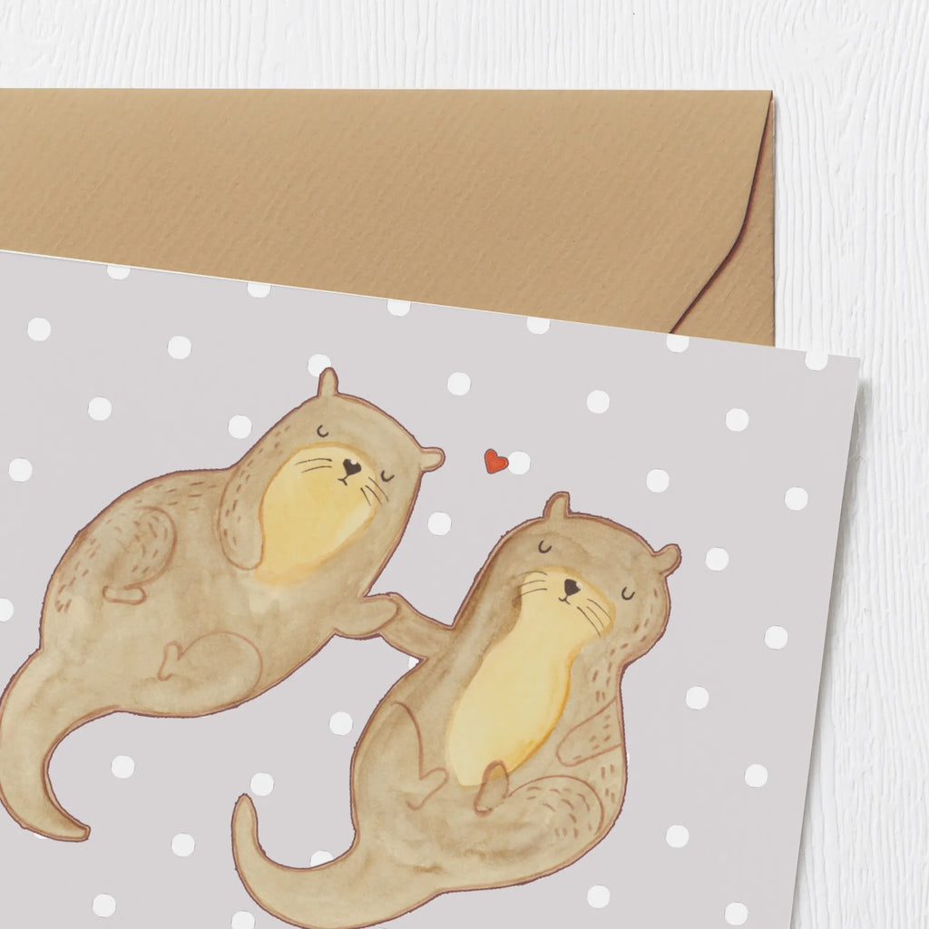 Personalized Deluxe Card otter holding hands Personalisierte Glückwunschkarte, Grußkarte mit Namen, Personalisierte Hochzeitskarte, Grußkarte mit persönlichen Nachrichten, Grußkarte selbst gestalten, Grußkarte als Geldgeschenk, Personalisierte Karte, Personalisierte Einladungskarte, Personalisierte Geburtstagskarte, Personalisiertere Klappkarte, Grußkarte selber drucken, Personalisierte Grußkarte, Grußkarten personalisiert, Otter, Fischotter, Seeotter, Otter Seeotter See Otter