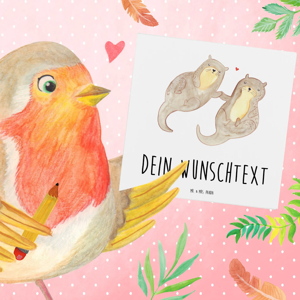 Personalized Deluxe Card otter holding hands Personalisierte Glückwunschkarte, Grußkarte mit Namen, Personalisierte Hochzeitskarte, Grußkarte mit persönlichen Nachrichten, Grußkarte selbst gestalten, Grußkarte als Geldgeschenk, Personalisierte Karte, Personalisierte Einladungskarte, Personalisierte Geburtstagskarte, Personalisiertere Klappkarte, Grußkarte selber drucken, Personalisierte Grußkarte, Grußkarten personalisiert, Otter, Fischotter, Seeotter, Otter Seeotter See Otter