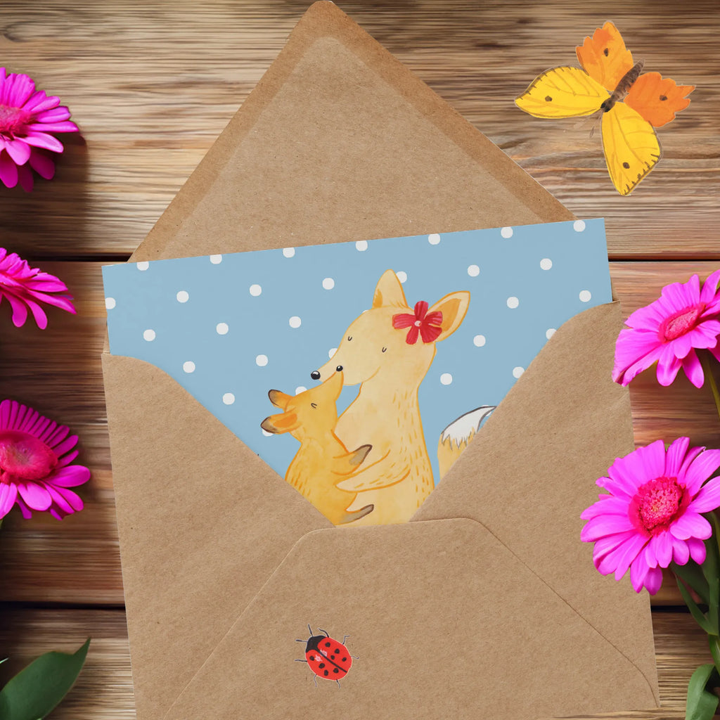 Personalized Deluxe Card Fox mummy Personalisiertere Klappkarte, Personalisierte Einladungskarte, Personalisierte Glückwunschkarte, Grußkarten personalisiert, Personalisierte Grußkarte, Grußkarte mit Namen, Grußkarte selber drucken, Personalisierte Geburtstagskarte, Personalisierte Hochzeitskarte, Grußkarte mit persönlichen Nachrichten, Personalisierte Karte, Grußkarte als Geldgeschenk, Grußkarte selbst gestalten, Familie, Vatertag, Muttertag, Bruder, Schwester, Mama, Papa, Oma, Opa, Mutter, Tochter, Geschenk, Beste Tochter, Lieblingstochter