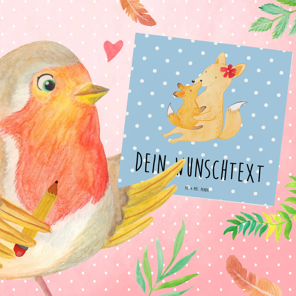 Personalized Deluxe Card Fox mummy Personalisiertere Klappkarte, Personalisierte Einladungskarte, Personalisierte Glückwunschkarte, Grußkarten personalisiert, Personalisierte Grußkarte, Grußkarte mit Namen, Grußkarte selber drucken, Personalisierte Geburtstagskarte, Personalisierte Hochzeitskarte, Grußkarte mit persönlichen Nachrichten, Personalisierte Karte, Grußkarte als Geldgeschenk, Grußkarte selbst gestalten, Familie, Vatertag, Muttertag, Bruder, Schwester, Mama, Papa, Oma, Opa, Mutter, Tochter, Geschenk, Beste Tochter, Lieblingstochter