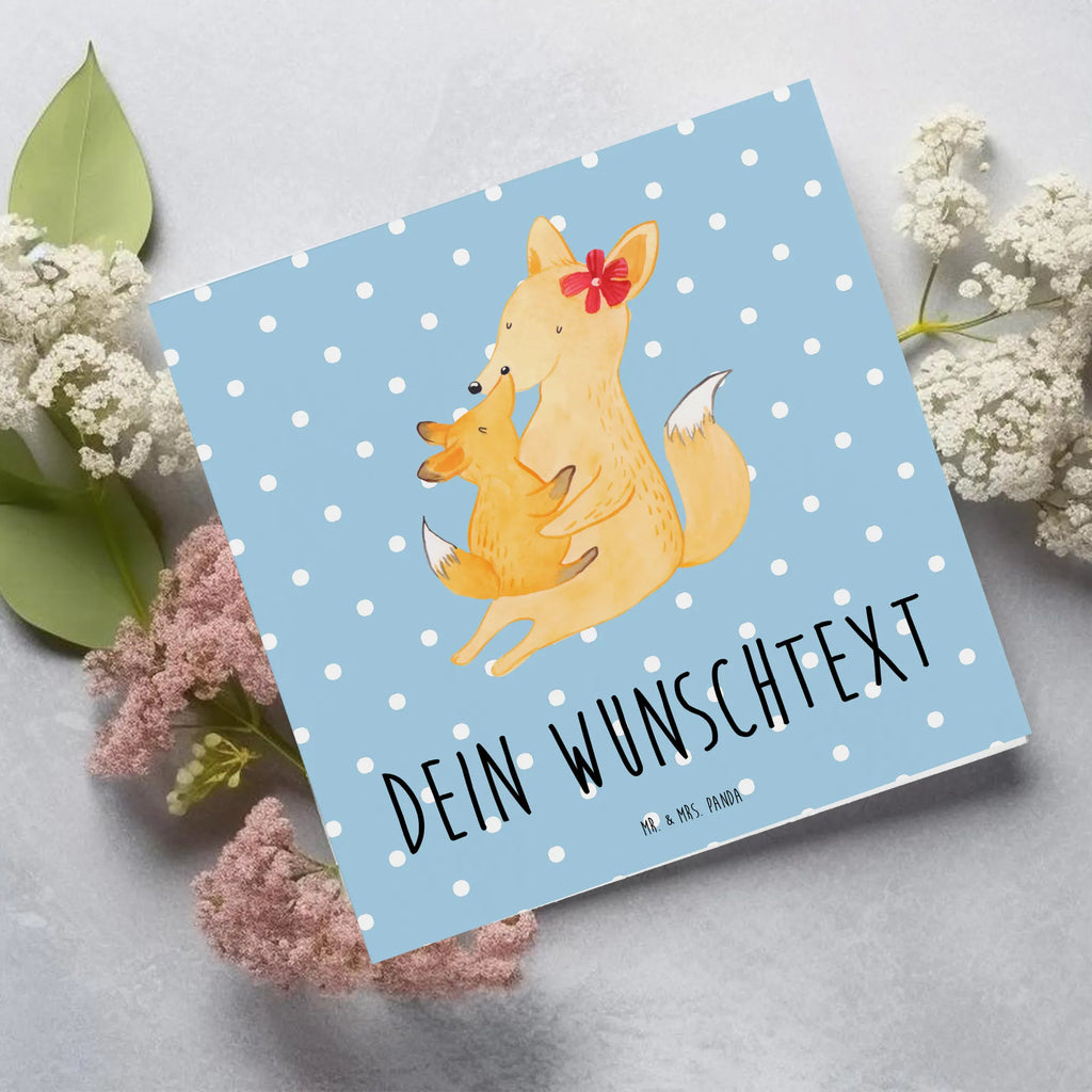 Personalized Deluxe Card Fox mummy Personalisiertere Klappkarte, Personalisierte Einladungskarte, Personalisierte Glückwunschkarte, Grußkarten personalisiert, Personalisierte Grußkarte, Grußkarte mit Namen, Grußkarte selber drucken, Personalisierte Geburtstagskarte, Personalisierte Hochzeitskarte, Grußkarte mit persönlichen Nachrichten, Personalisierte Karte, Grußkarte als Geldgeschenk, Grußkarte selbst gestalten, Familie, Vatertag, Muttertag, Bruder, Schwester, Mama, Papa, Oma, Opa, Mutter, Tochter, Geschenk, Beste Tochter, Lieblingstochter