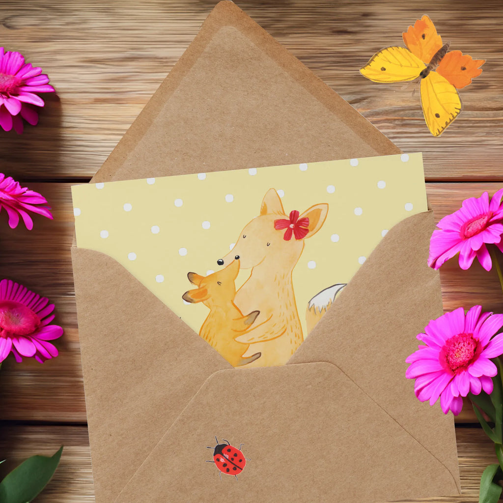 Personalized Deluxe Card Fox mummy Personalisiertere Klappkarte, Personalisierte Einladungskarte, Personalisierte Glückwunschkarte, Grußkarten personalisiert, Personalisierte Grußkarte, Grußkarte mit Namen, Grußkarte selber drucken, Personalisierte Geburtstagskarte, Personalisierte Hochzeitskarte, Grußkarte mit persönlichen Nachrichten, Personalisierte Karte, Grußkarte als Geldgeschenk, Grußkarte selbst gestalten, Familie, Vatertag, Muttertag, Bruder, Schwester, Mama, Papa, Oma, Opa, Mutter, Tochter, Geschenk, Beste Tochter, Lieblingstochter