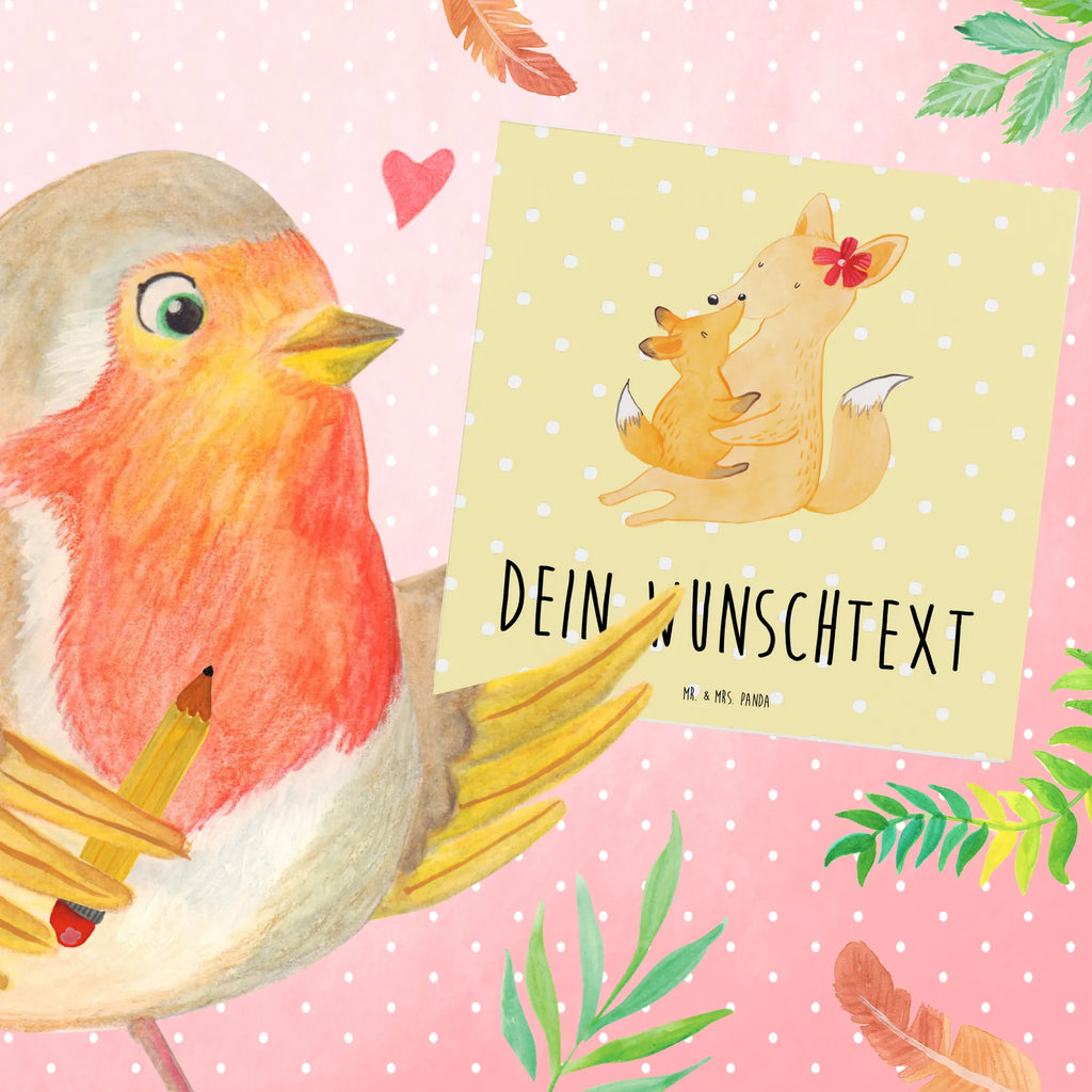 Personalized Deluxe Card Fox mummy Personalisiertere Klappkarte, Personalisierte Einladungskarte, Personalisierte Glückwunschkarte, Grußkarten personalisiert, Personalisierte Grußkarte, Grußkarte mit Namen, Grußkarte selber drucken, Personalisierte Geburtstagskarte, Personalisierte Hochzeitskarte, Grußkarte mit persönlichen Nachrichten, Personalisierte Karte, Grußkarte als Geldgeschenk, Grußkarte selbst gestalten, Familie, Vatertag, Muttertag, Bruder, Schwester, Mama, Papa, Oma, Opa, Mutter, Tochter, Geschenk, Beste Tochter, Lieblingstochter