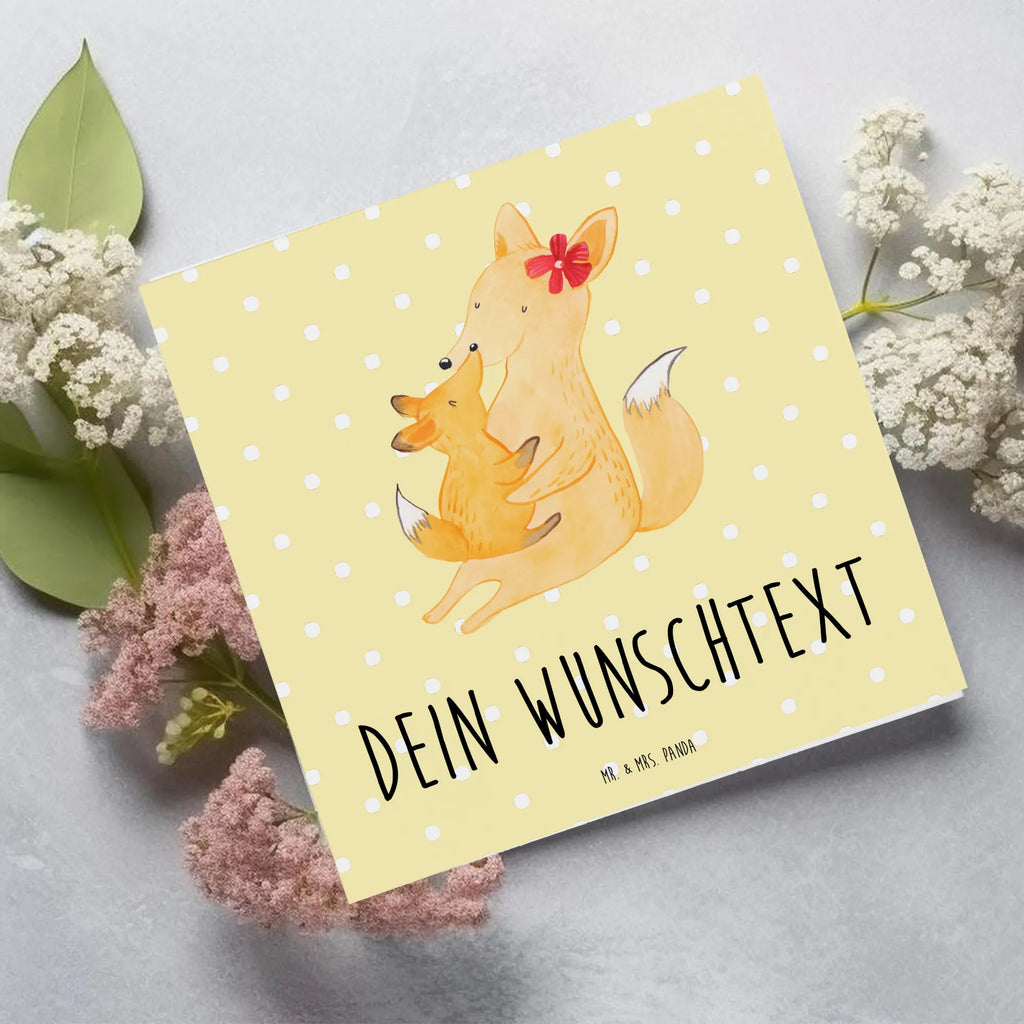 Personalized Deluxe Card Fox mummy Personalisiertere Klappkarte, Personalisierte Einladungskarte, Personalisierte Glückwunschkarte, Grußkarten personalisiert, Personalisierte Grußkarte, Grußkarte mit Namen, Grußkarte selber drucken, Personalisierte Geburtstagskarte, Personalisierte Hochzeitskarte, Grußkarte mit persönlichen Nachrichten, Personalisierte Karte, Grußkarte als Geldgeschenk, Grußkarte selbst gestalten, Familie, Vatertag, Muttertag, Bruder, Schwester, Mama, Papa, Oma, Opa, Mutter, Tochter, Geschenk, Beste Tochter, Lieblingstochter
