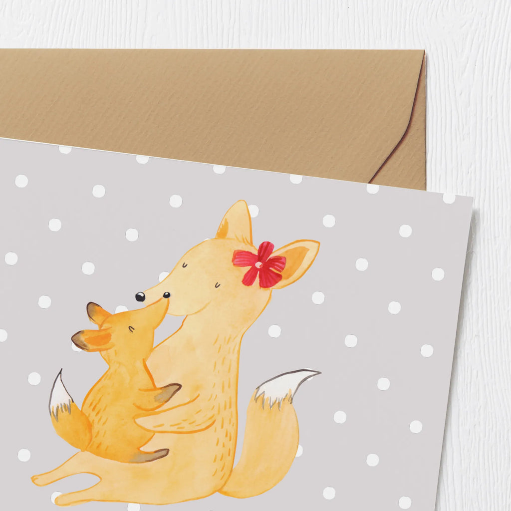 Personalized Deluxe Card Fox mummy Personalisiertere Klappkarte, Personalisierte Einladungskarte, Personalisierte Glückwunschkarte, Grußkarten personalisiert, Personalisierte Grußkarte, Grußkarte mit Namen, Grußkarte selber drucken, Personalisierte Geburtstagskarte, Personalisierte Hochzeitskarte, Grußkarte mit persönlichen Nachrichten, Personalisierte Karte, Grußkarte als Geldgeschenk, Grußkarte selbst gestalten, Familie, Vatertag, Muttertag, Bruder, Schwester, Mama, Papa, Oma, Opa, Mutter, Tochter, Geschenk, Beste Tochter, Lieblingstochter