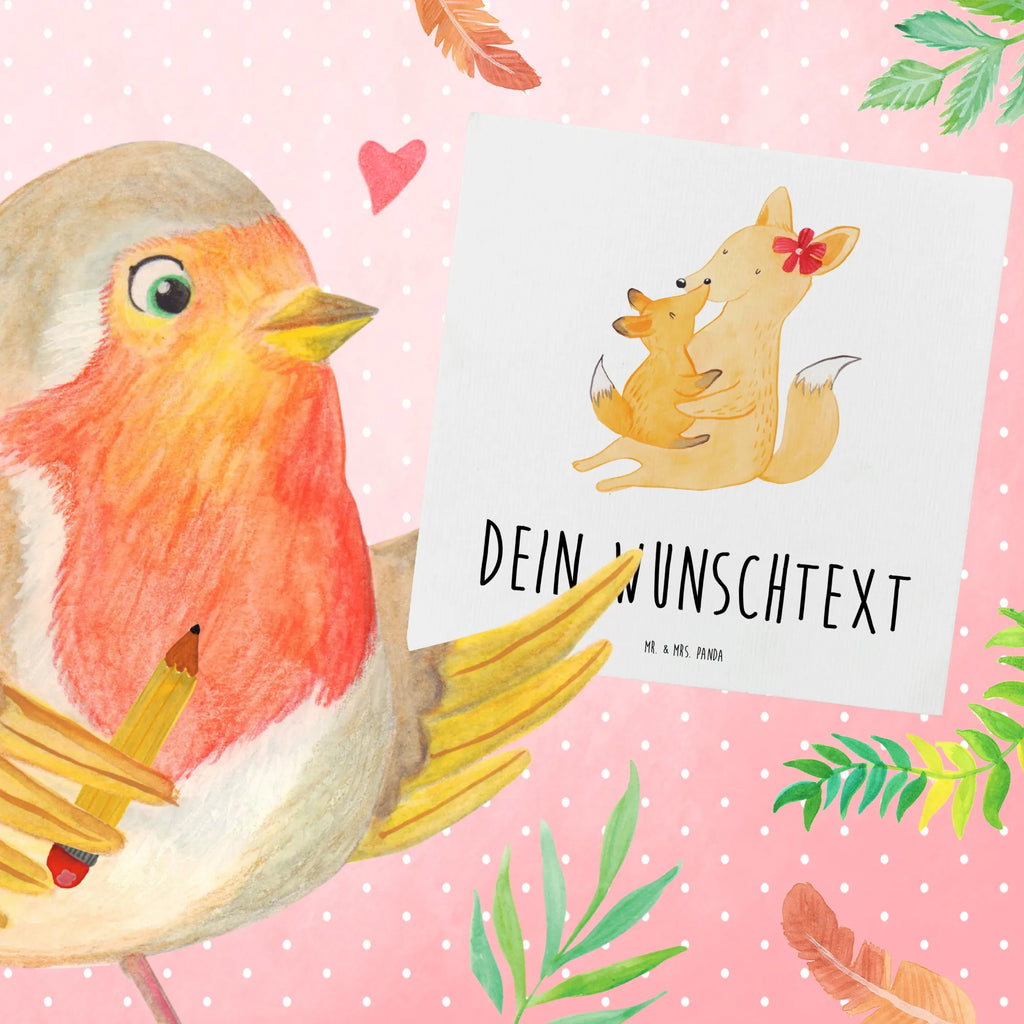 Personalized Deluxe Card Fox mummy Personalisiertere Klappkarte, Personalisierte Einladungskarte, Personalisierte Glückwunschkarte, Grußkarten personalisiert, Personalisierte Grußkarte, Grußkarte mit Namen, Grußkarte selber drucken, Personalisierte Geburtstagskarte, Personalisierte Hochzeitskarte, Grußkarte mit persönlichen Nachrichten, Personalisierte Karte, Grußkarte als Geldgeschenk, Grußkarte selbst gestalten, Familie, Vatertag, Muttertag, Bruder, Schwester, Mama, Papa, Oma, Opa, Mutter, Tochter, Geschenk, Beste Tochter, Lieblingstochter