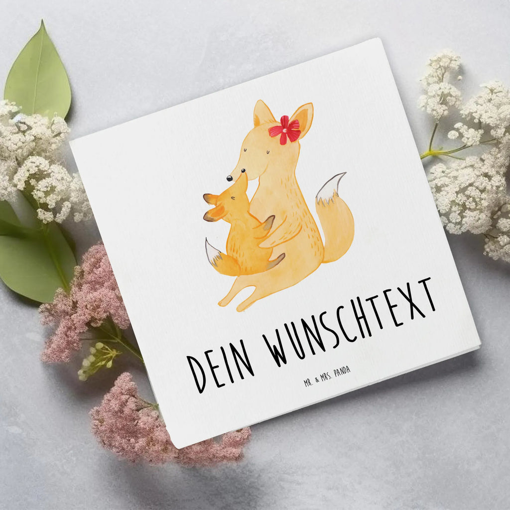 Personalized Deluxe Card Fox mummy Personalisiertere Klappkarte, Personalisierte Einladungskarte, Personalisierte Glückwunschkarte, Grußkarten personalisiert, Personalisierte Grußkarte, Grußkarte mit Namen, Grußkarte selber drucken, Personalisierte Geburtstagskarte, Personalisierte Hochzeitskarte, Grußkarte mit persönlichen Nachrichten, Personalisierte Karte, Grußkarte als Geldgeschenk, Grußkarte selbst gestalten, Familie, Vatertag, Muttertag, Bruder, Schwester, Mama, Papa, Oma, Opa, Mutter, Tochter, Geschenk, Beste Tochter, Lieblingstochter