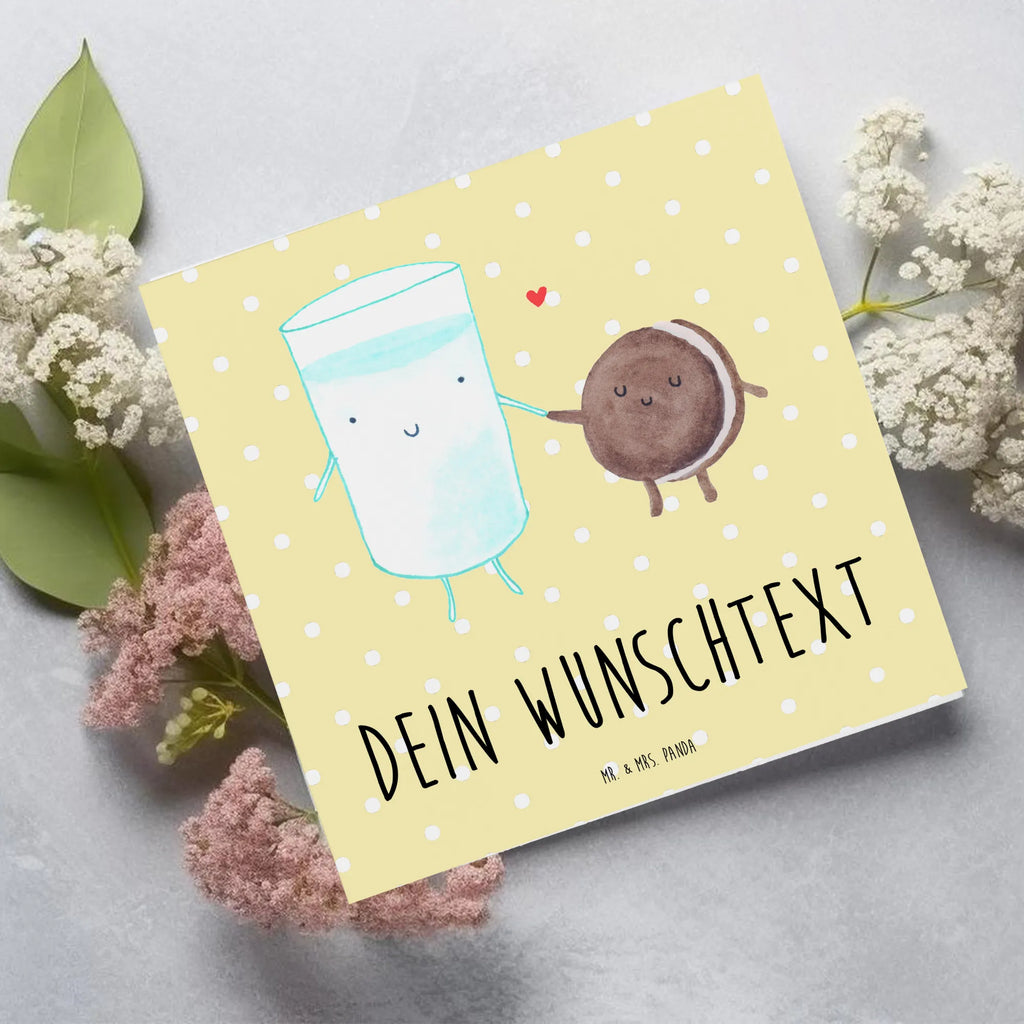 Personalized Deluxe Card milk biscuit Personalisierte Einladungskarte, Personalisierte Karte, Grußkarte als Geldgeschenk, Grußkarte mit persönlichen Nachrichten, Grußkarten personalisiert, Grußkarte selbst gestalten, Grußkarte mit Namen, Personalisierte Glückwunschkarte, Personalisierte Geburtstagskarte, Grußkarte selber drucken, Personalisierte Hochzeitskarte, Personalisiertere Klappkarte, Personalisierte Grußkarte, Tiermotive, Gute Laune, lustige Sprüche, Tiere, Motiv süß, perfektes Paar, romantisch, Einladung Frühstück, Milch, Kekse, Kaffee, Keks, Cookie, Milk