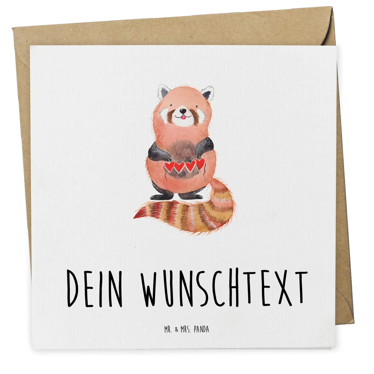 Personalisierte Deluxe Karte Roter Panda karte personalisiert, Postkarte personalisiert, Grußkarte personalisierbar, grußkarte personalisiert, individuelle grußkarte, Personalisierte Postkarte, Personalisierte Karten, Personalisierte Grußkarte, Personalisierte Grußkarten, Grußkarten Personalisiert, Personalisierte Karte, Lustige Sprüche, Tiere, Tiermotive, Gute Laune, Liebling, Lieblingsmensch, Herz, Panda, Liebe, Rot