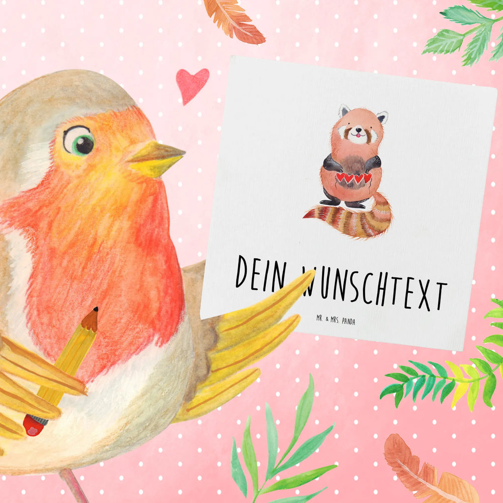 Personalized Deluxe Card red panda Personalisierte Karte, Personalisierte Einladungskarte, Personalisierte Geburtstagskarte, Personalisiertere Klappkarte, Personalisierte Grußkarte, Grußkarte selbst gestalten, Grußkarte selber drucken, Personalisierte Hochzeitskarte, Personalisierte Glückwunschkarte, Grußkarte als Geldgeschenk, Grußkarte mit persönlichen Nachrichten, Grußkarte mit Namen, Grußkarten personalisiert, Tiermotive, Gute Laune, lustige Sprüche, Tiere, Liebe, Panda, Liebling, Herz, Rot, Lieblingsmensch