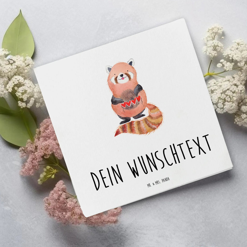 Personalized Deluxe Card red panda Personalisierte Karte, Personalisierte Einladungskarte, Personalisierte Geburtstagskarte, Personalisiertere Klappkarte, Personalisierte Grußkarte, Grußkarte selbst gestalten, Grußkarte selber drucken, Personalisierte Hochzeitskarte, Personalisierte Glückwunschkarte, Grußkarte als Geldgeschenk, Grußkarte mit persönlichen Nachrichten, Grußkarte mit Namen, Grußkarten personalisiert, Tiermotive, Gute Laune, lustige Sprüche, Tiere, Liebe, Panda, Liebling, Herz, Rot, Lieblingsmensch