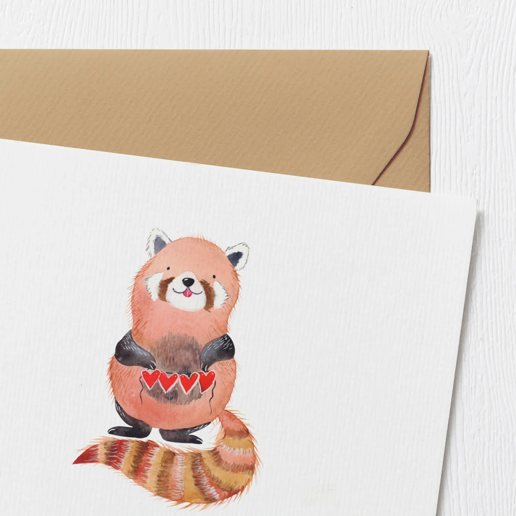 Personalized Deluxe Card red panda Personalisierte Karte, Personalisierte Einladungskarte, Personalisierte Geburtstagskarte, Personalisiertere Klappkarte, Personalisierte Grußkarte, Grußkarte selbst gestalten, Grußkarte selber drucken, Personalisierte Hochzeitskarte, Personalisierte Glückwunschkarte, Grußkarte als Geldgeschenk, Grußkarte mit persönlichen Nachrichten, Grußkarte mit Namen, Grußkarten personalisiert, Tiermotive, Gute Laune, lustige Sprüche, Tiere, Liebe, Panda, Liebling, Herz, Rot, Lieblingsmensch