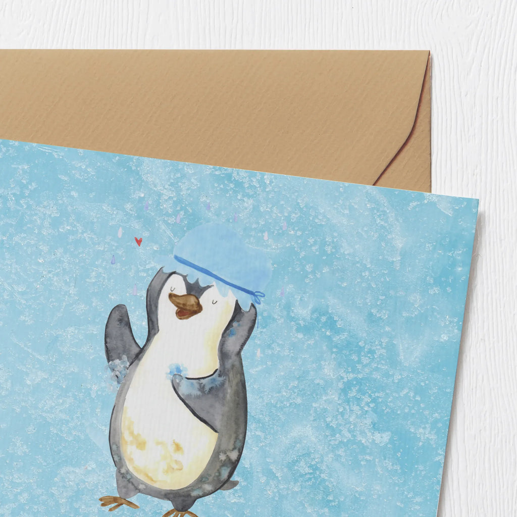 Personalized Deluxe Card Penguin have a shower Personalisierte Grußkarte, Grußkarte mit persönlichen Nachrichten, Personalisierte Hochzeitskarte, Personalisierte Karte, Grußkarte selber drucken, Personalisierte Glückwunschkarte, Personalisierte Geburtstagskarte, Personalisiertere Klappkarte, Grußkarte als Geldgeschenk, Personalisierte Einladungskarte, Grußkarten personalisiert, Grußkarte mit Namen, Grußkarte selbst gestalten, Pinguin, Dusche, Motivation, duschen, Neuanfang, Pinguine, glücklich sein, Lebensmotto, Neustart