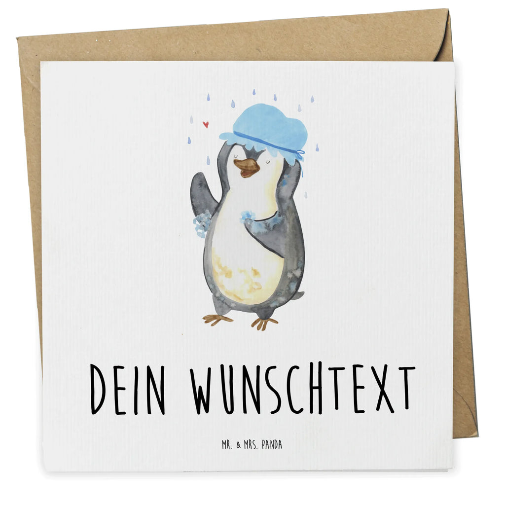 Personalized Deluxe Card Penguin have a shower Personalisierte Grußkarte, Grußkarte mit persönlichen Nachrichten, Personalisierte Hochzeitskarte, Personalisierte Karte, Grußkarte selber drucken, Personalisierte Glückwunschkarte, Personalisierte Geburtstagskarte, Personalisiertere Klappkarte, Grußkarte als Geldgeschenk, Personalisierte Einladungskarte, Grußkarten personalisiert, Grußkarte mit Namen, Grußkarte selbst gestalten, Pinguin, Dusche, Motivation, duschen, Neuanfang, Pinguine, glücklich sein, Lebensmotto, Neustart