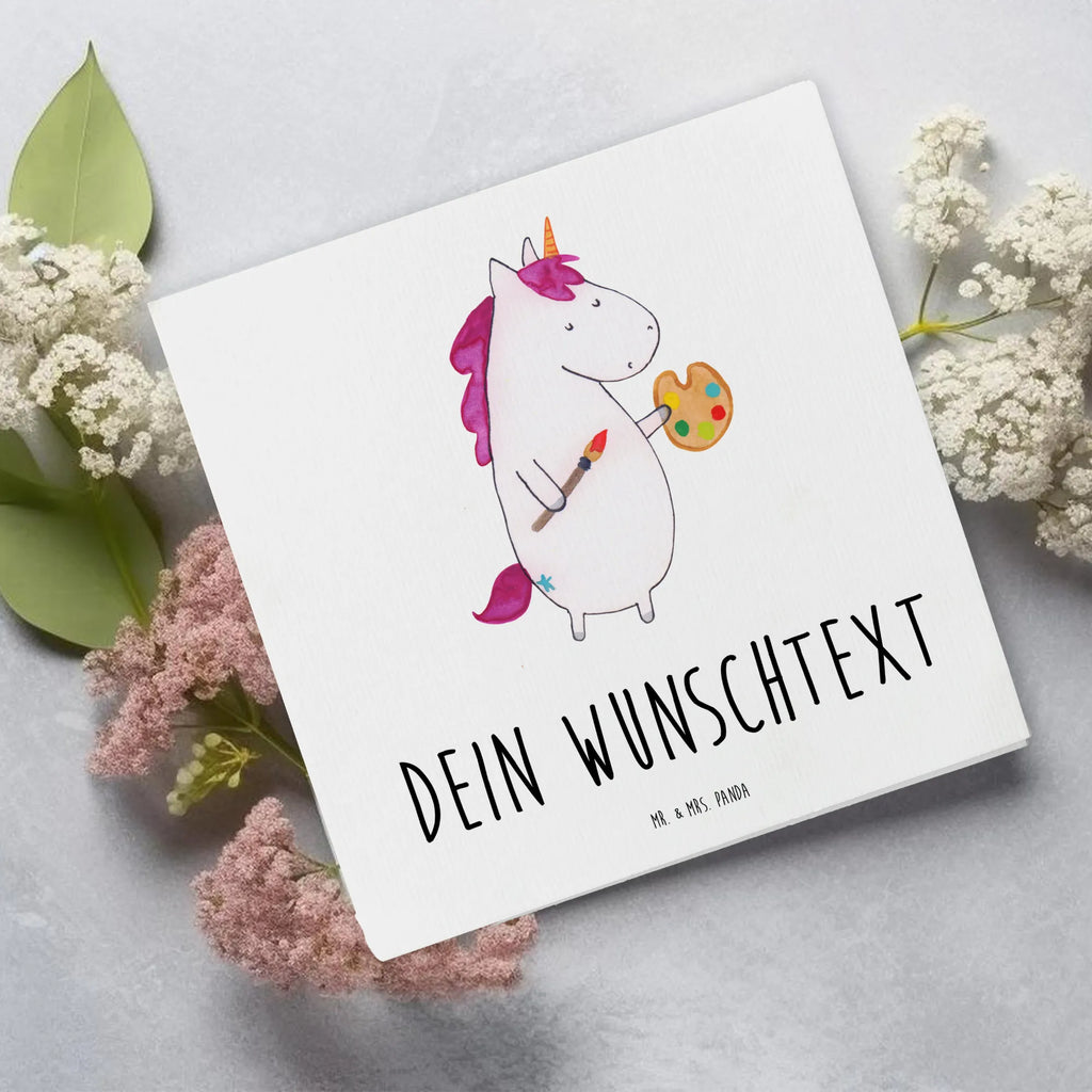 Personalisierte Deluxe Karte Einhorn Künstler Personalisierte Karte, Personalisierte Einladungskarte, Personalisiertere Klappkarte, Personalisierte Geburtstagskarte, Grußkarte mit Namen, Grußkarte mit persönlichen Nachrichten, Grußkarte selbst gestalten, Grußkarte als Geldgeschenk, Personalisierte Grußkarte, Grußkarte selber drucken, Personalisierte Glückwunschkarte, Personalisierte Hochzeitskarte, Grußkarten personalisiert, Einhorn, Einhörner, Einhorn Deko, Unicorn, Maler, Malen, Englisch, Stift, Zeichnen, Pinsel, Farbe, Künstler, Welt, Artist, Geschenk