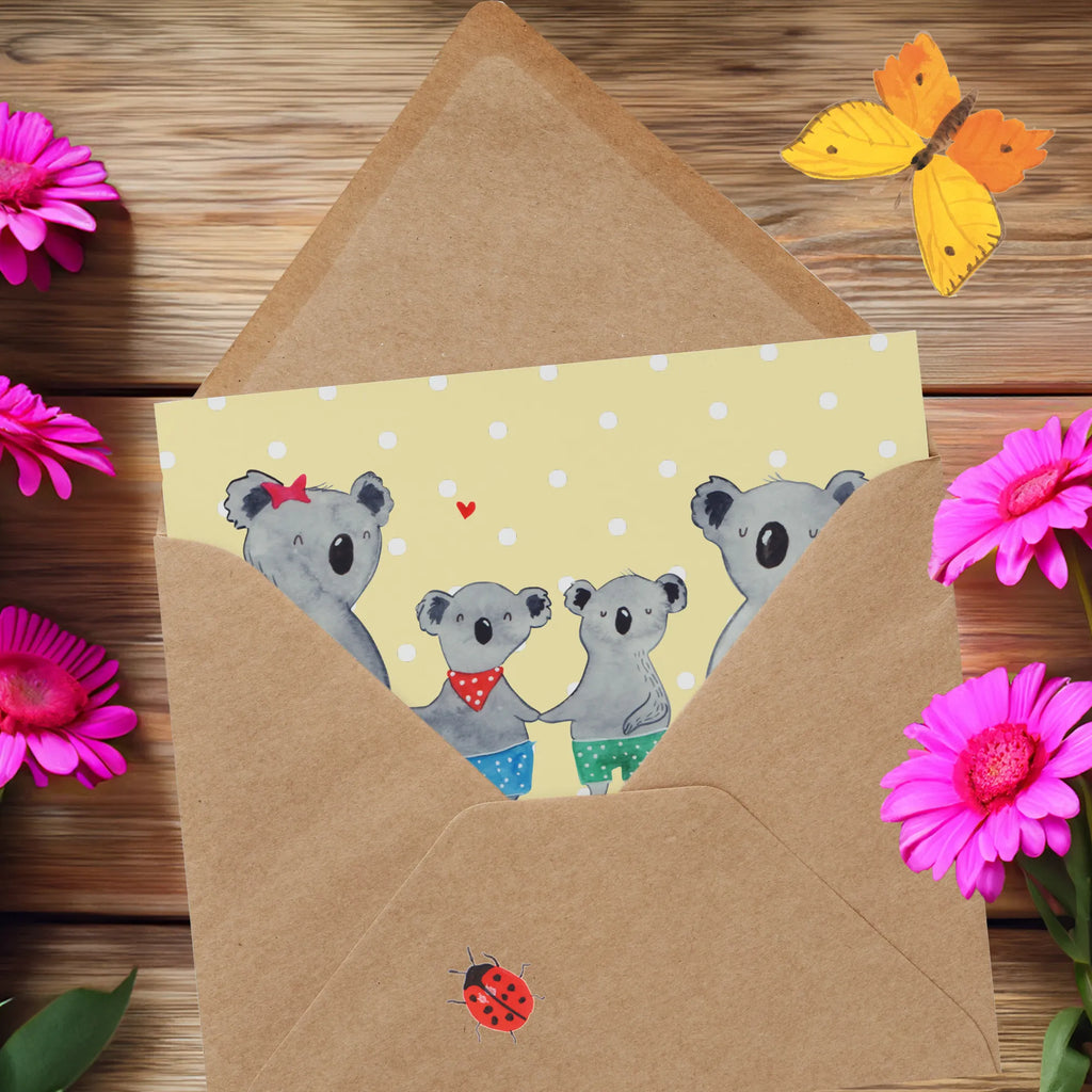 Personalized Deluxe Card Koala family with two kids Grußkarte als Geldgeschenk, Personalisierte Geburtstagskarte, Personalisierte Glückwunschkarte, Personalisierte Hochzeitskarte, Grußkarte mit persönlichen Nachrichten, Grußkarte selbst gestalten, Grußkarten personalisiert, Personalisierte Einladungskarte, Personalisiertere Klappkarte, Grußkarte mit Namen, Personalisierte Karte, Personalisierte Grußkarte, Grußkarte selber drucken, Familie, Vatertag, Muttertag, Bruder, Schwester, Mama, Papa, Oma, Opa, Koalabär, Lieblingsfamilie, Koalafamilie, Familienleben, beste Familie, Koala, Familienzeit
