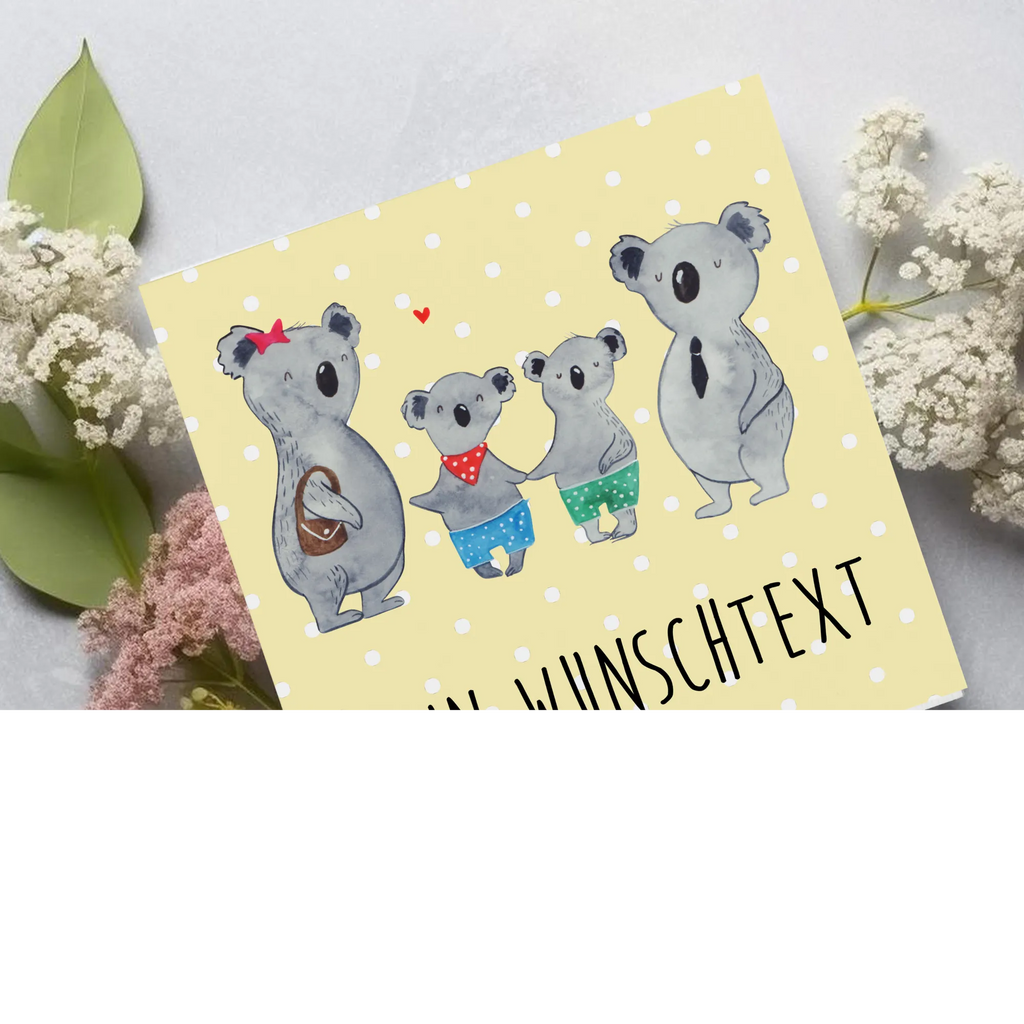 Personalized Deluxe Card Koala family with two kids Grußkarte als Geldgeschenk, Personalisierte Geburtstagskarte, Personalisierte Glückwunschkarte, Personalisierte Hochzeitskarte, Grußkarte mit persönlichen Nachrichten, Grußkarte selbst gestalten, Grußkarten personalisiert, Personalisierte Einladungskarte, Personalisiertere Klappkarte, Grußkarte mit Namen, Personalisierte Karte, Personalisierte Grußkarte, Grußkarte selber drucken, Familie, Vatertag, Muttertag, Bruder, Schwester, Mama, Papa, Oma, Opa, Koalabär, Lieblingsfamilie, Koalafamilie, Familienleben, beste Familie, Koala, Familienzeit