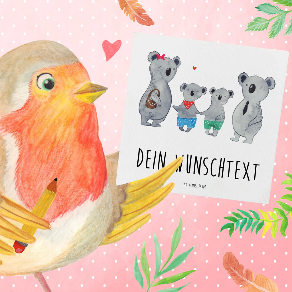 Personalized Deluxe Card Koala family with two kids Grußkarte als Geldgeschenk, Personalisierte Geburtstagskarte, Personalisierte Glückwunschkarte, Personalisierte Hochzeitskarte, Grußkarte mit persönlichen Nachrichten, Grußkarte selbst gestalten, Grußkarten personalisiert, Personalisierte Einladungskarte, Personalisiertere Klappkarte, Grußkarte mit Namen, Personalisierte Karte, Personalisierte Grußkarte, Grußkarte selber drucken, Familie, Vatertag, Muttertag, Bruder, Schwester, Mama, Papa, Oma, Opa, Koalabär, Lieblingsfamilie, Koalafamilie, Familienleben, beste Familie, Koala, Familienzeit
