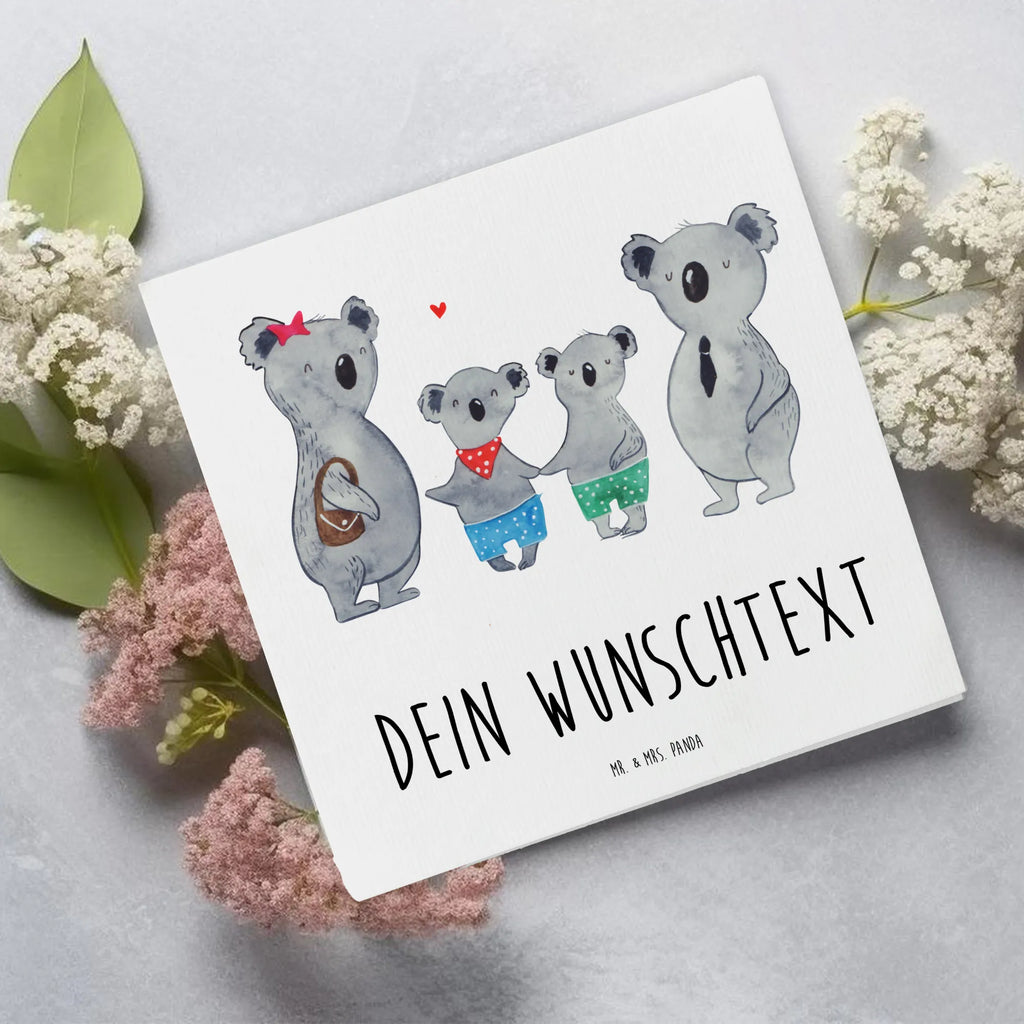 Personalized Deluxe Card Koala family with two kids Grußkarte als Geldgeschenk, Personalisierte Geburtstagskarte, Personalisierte Glückwunschkarte, Personalisierte Hochzeitskarte, Grußkarte mit persönlichen Nachrichten, Grußkarte selbst gestalten, Grußkarten personalisiert, Personalisierte Einladungskarte, Personalisiertere Klappkarte, Grußkarte mit Namen, Personalisierte Karte, Personalisierte Grußkarte, Grußkarte selber drucken, Familie, Vatertag, Muttertag, Bruder, Schwester, Mama, Papa, Oma, Opa, Koalabär, Lieblingsfamilie, Koalafamilie, Familienleben, beste Familie, Koala, Familienzeit