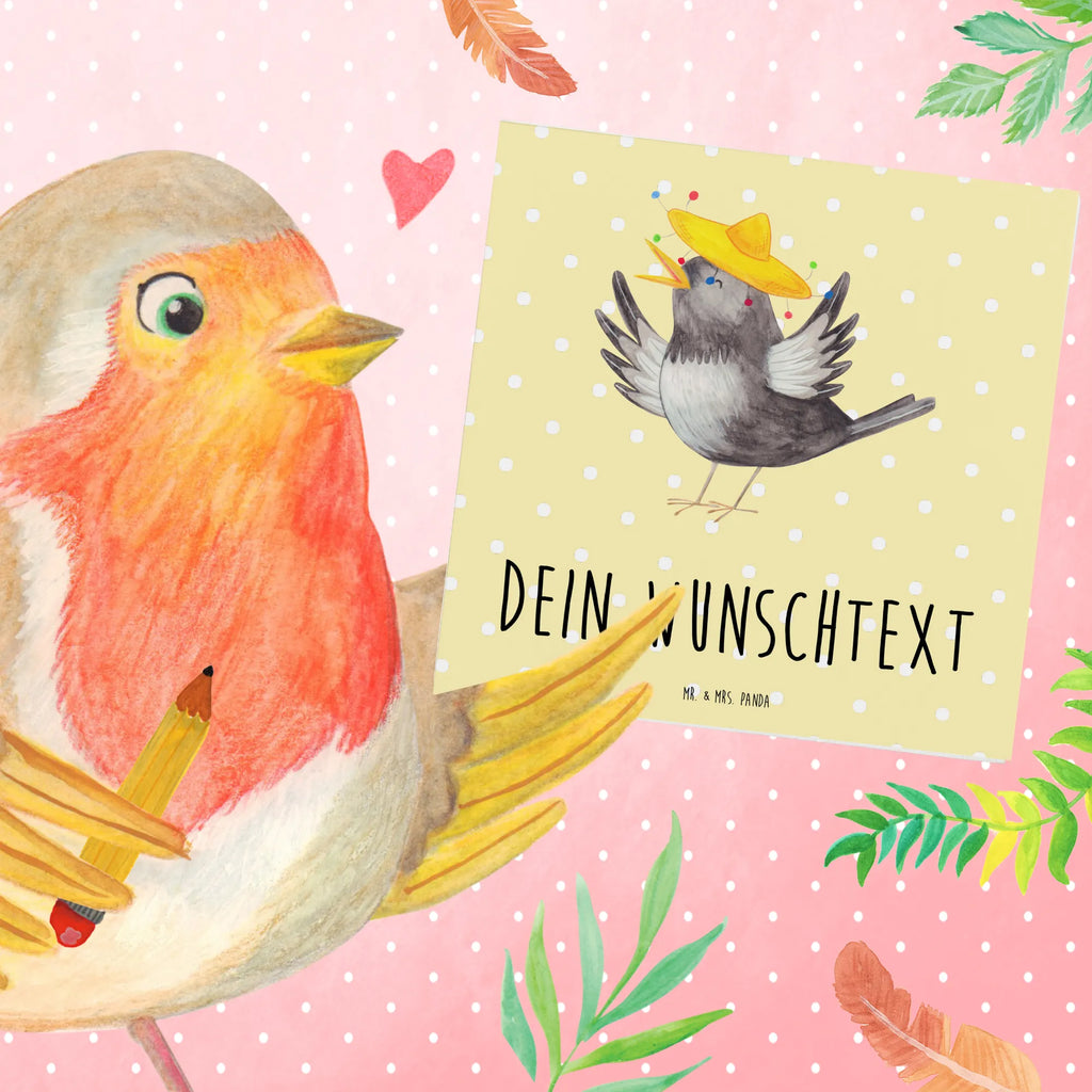 Personalized Deluxe Card Crow sombrero Grußkarten personalisiert, Personalisierte Einladungskarte, Personalisierte Hochzeitskarte, Personalisierte Karte, Personalisierte Grußkarte, Grußkarte mit persönlichen Nachrichten, Grußkarte selber drucken, Personalisiertere Klappkarte, Personalisierte Glückwunschkarte, Grußkarte mit Namen, Grußkarte selbst gestalten, Personalisierte Geburtstagskarte, Grußkarte als Geldgeschenk, Tiermotive, Gute Laune, lustige Sprüche, Tiere, froh, glücklich sein, Spruch positiv, Rabe, Vogel, Vögel, Motivation, Glück Spruch, fröhlich sein, Elster