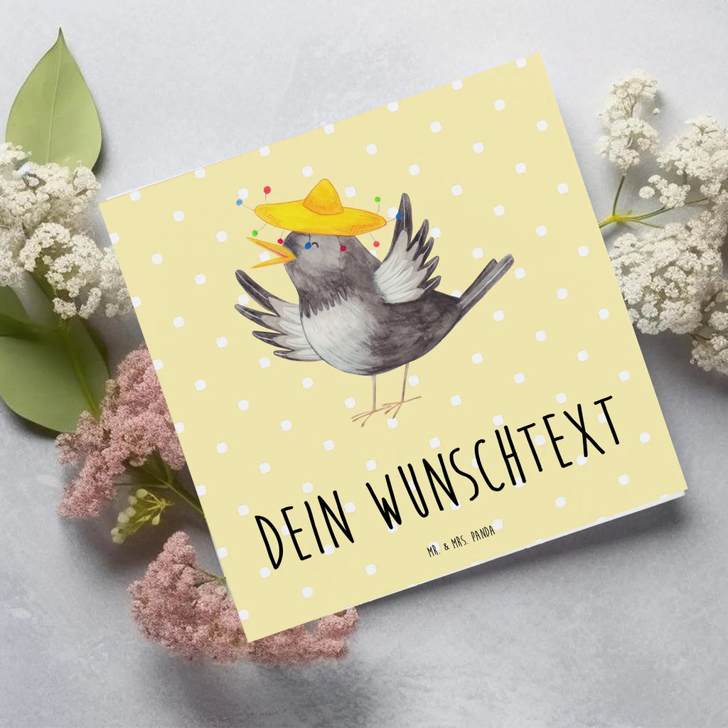 Personalized Deluxe Card Crow sombrero Grußkarten personalisiert, Personalisierte Einladungskarte, Personalisierte Hochzeitskarte, Personalisierte Karte, Personalisierte Grußkarte, Grußkarte mit persönlichen Nachrichten, Grußkarte selber drucken, Personalisiertere Klappkarte, Personalisierte Glückwunschkarte, Grußkarte mit Namen, Grußkarte selbst gestalten, Personalisierte Geburtstagskarte, Grußkarte als Geldgeschenk, Tiermotive, Gute Laune, lustige Sprüche, Tiere, froh, glücklich sein, Spruch positiv, Rabe, Vogel, Vögel, Motivation, Glück Spruch, fröhlich sein, Elster
