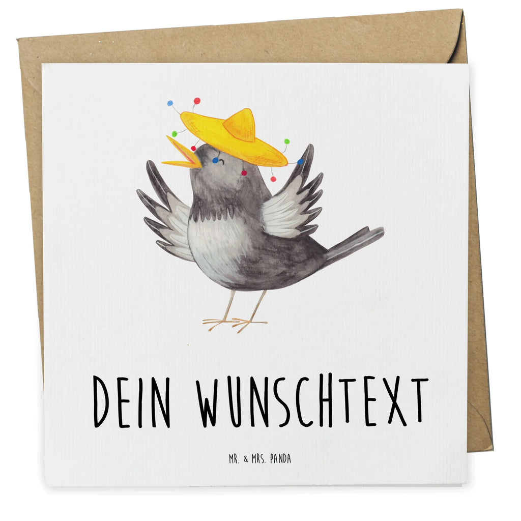 Personalized Deluxe Card Crow sombrero Grußkarten personalisiert, Personalisierte Einladungskarte, Personalisierte Hochzeitskarte, Personalisierte Karte, Personalisierte Grußkarte, Grußkarte mit persönlichen Nachrichten, Grußkarte selber drucken, Personalisiertere Klappkarte, Personalisierte Glückwunschkarte, Grußkarte mit Namen, Grußkarte selbst gestalten, Personalisierte Geburtstagskarte, Grußkarte als Geldgeschenk, Tiermotive, Gute Laune, lustige Sprüche, Tiere, froh, glücklich sein, Spruch positiv, Rabe, Vogel, Vögel, Motivation, Glück Spruch, fröhlich sein, Elster