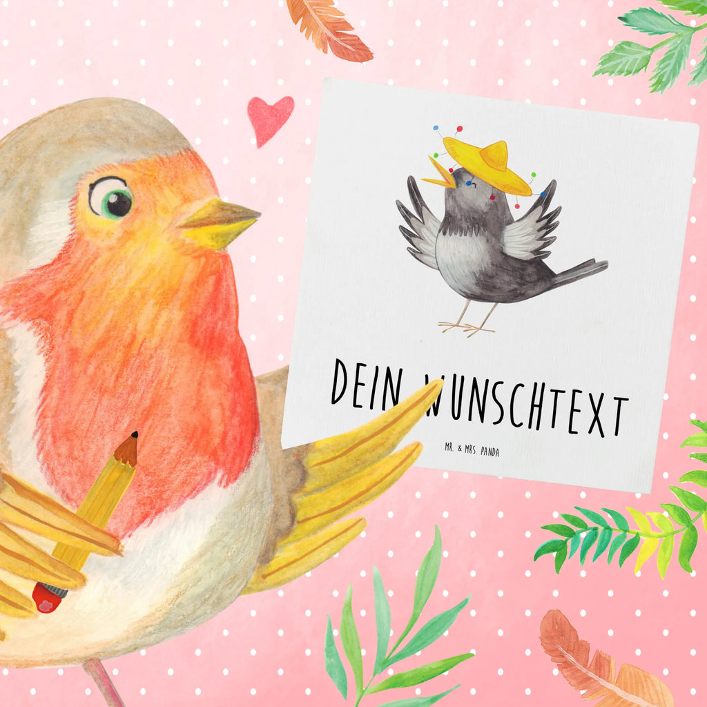 Personalized Deluxe Card Crow sombrero Grußkarten personalisiert, Personalisierte Einladungskarte, Personalisierte Hochzeitskarte, Personalisierte Karte, Personalisierte Grußkarte, Grußkarte mit persönlichen Nachrichten, Grußkarte selber drucken, Personalisiertere Klappkarte, Personalisierte Glückwunschkarte, Grußkarte mit Namen, Grußkarte selbst gestalten, Personalisierte Geburtstagskarte, Grußkarte als Geldgeschenk, Tiermotive, Gute Laune, lustige Sprüche, Tiere, froh, glücklich sein, Spruch positiv, Rabe, Vogel, Vögel, Motivation, Glück Spruch, fröhlich sein, Elster