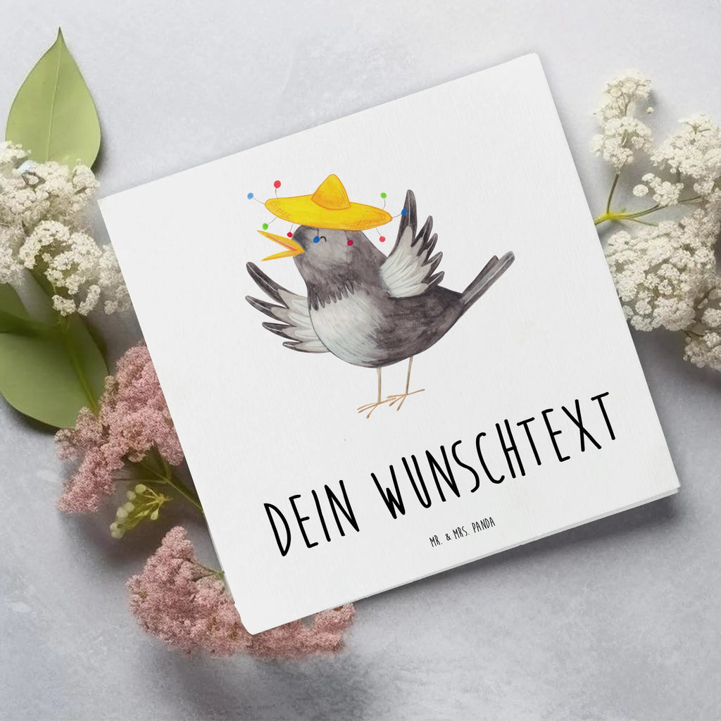 Personalized Deluxe Card Crow sombrero Grußkarten personalisiert, Personalisierte Einladungskarte, Personalisierte Hochzeitskarte, Personalisierte Karte, Personalisierte Grußkarte, Grußkarte mit persönlichen Nachrichten, Grußkarte selber drucken, Personalisiertere Klappkarte, Personalisierte Glückwunschkarte, Grußkarte mit Namen, Grußkarte selbst gestalten, Personalisierte Geburtstagskarte, Grußkarte als Geldgeschenk, Tiermotive, Gute Laune, lustige Sprüche, Tiere, froh, glücklich sein, Spruch positiv, Rabe, Vogel, Vögel, Motivation, Glück Spruch, fröhlich sein, Elster
