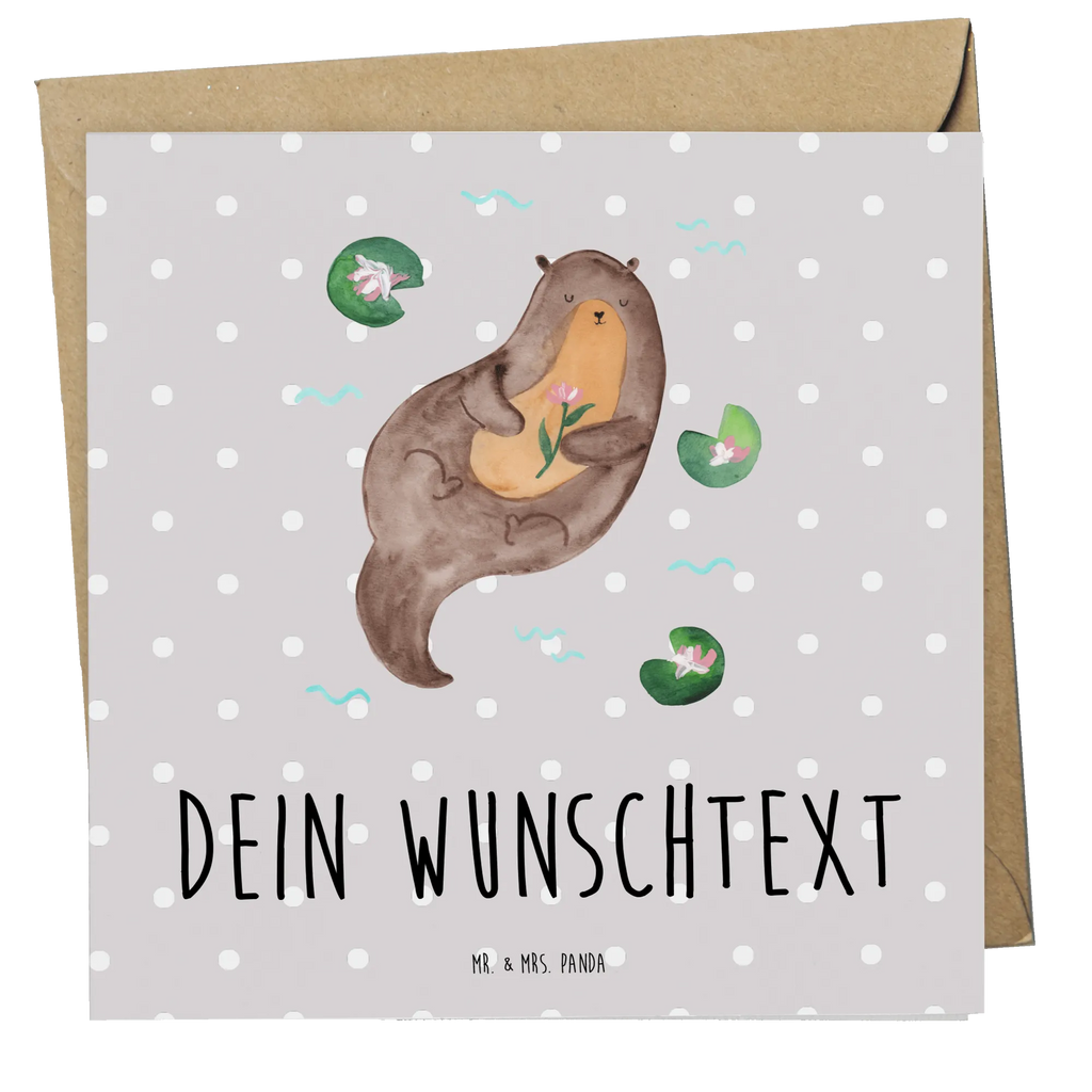 Personalized Deluxe Card otter Water Lily Personalisierte Glückwunschkarte, Grußkarte Selbst Gestalten, Grußkarte mit Namen, Personalisierte Geburtstagskarte, Grußkarte als Geldgeschenk, Grußkarte mit Persönlichen Nachrichten, Personalisierte Einladungskarte, Personalisierte Hochzeitskarte, Grußkarte Selber Drucken, Personalisierte Karte, Personalisiertere Klappkarte, Grußkarten Personalisiert, Personalisierte Grußkarte, Otter, Fischotter, Seeotter, Otter Seeotter See Otter