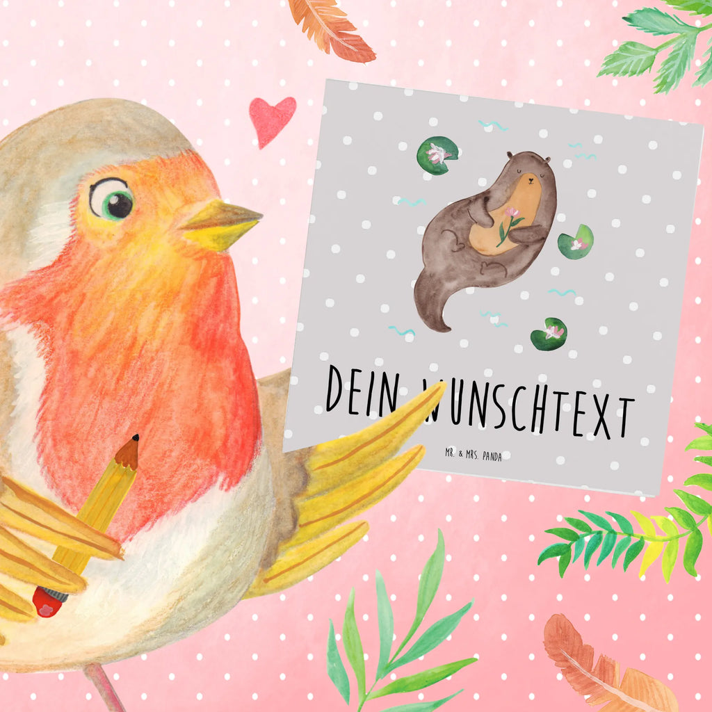 Personalized Deluxe Card otter Water Lily Personalisierte Glückwunschkarte, Grußkarte Selbst Gestalten, Grußkarte mit Namen, Personalisierte Geburtstagskarte, Grußkarte als Geldgeschenk, Grußkarte mit Persönlichen Nachrichten, Personalisierte Einladungskarte, Personalisierte Hochzeitskarte, Grußkarte Selber Drucken, Personalisierte Karte, Personalisiertere Klappkarte, Grußkarten Personalisiert, Personalisierte Grußkarte, Otter, Fischotter, Seeotter, Otter Seeotter See Otter
