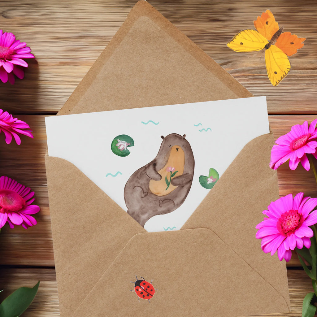 Personalized Deluxe Card otter Water Lily Personalisierte Glückwunschkarte, Grußkarte Selbst Gestalten, Grußkarte mit Namen, Personalisierte Geburtstagskarte, Grußkarte als Geldgeschenk, Grußkarte mit Persönlichen Nachrichten, Personalisierte Einladungskarte, Personalisierte Hochzeitskarte, Grußkarte Selber Drucken, Personalisierte Karte, Personalisiertere Klappkarte, Grußkarten Personalisiert, Personalisierte Grußkarte, Otter, Fischotter, Seeotter, Otter Seeotter See Otter