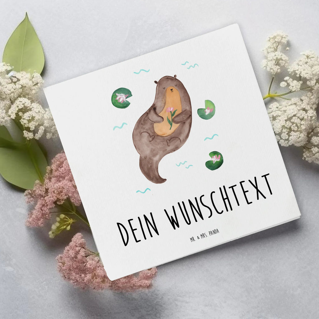 Personalized Deluxe Card otter Water Lily Personalisierte Glückwunschkarte, Grußkarte Selbst Gestalten, Grußkarte mit Namen, Personalisierte Geburtstagskarte, Grußkarte als Geldgeschenk, Grußkarte mit Persönlichen Nachrichten, Personalisierte Einladungskarte, Personalisierte Hochzeitskarte, Grußkarte Selber Drucken, Personalisierte Karte, Personalisiertere Klappkarte, Grußkarten Personalisiert, Personalisierte Grußkarte, Otter, Fischotter, Seeotter, Otter Seeotter See Otter
