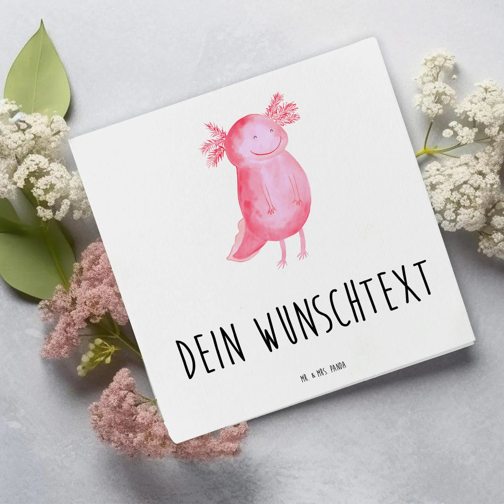 Personalized Deluxe Card axolotl Happy Personalisiertere Klappkarte, Personalisierte Geburtstagskarte, Grußkarte mit Persönlichen Nachrichten, Personalisierte Glückwunschkarte, Grußkarte Selbst Gestalten, Personalisierte Karte, Grußkarte Selber Drucken, Personalisierte Einladungskarte, Grußkarte als Geldgeschenk, Personalisierte Hochzeitskarte, Grußkarten Personalisiert, Grußkarte mit Namen, Personalisierte Grußkarte, Axolotl, Molch, Schwanzlurch, Lurch, Axolot, Motivation, Gute Laune, Lurche