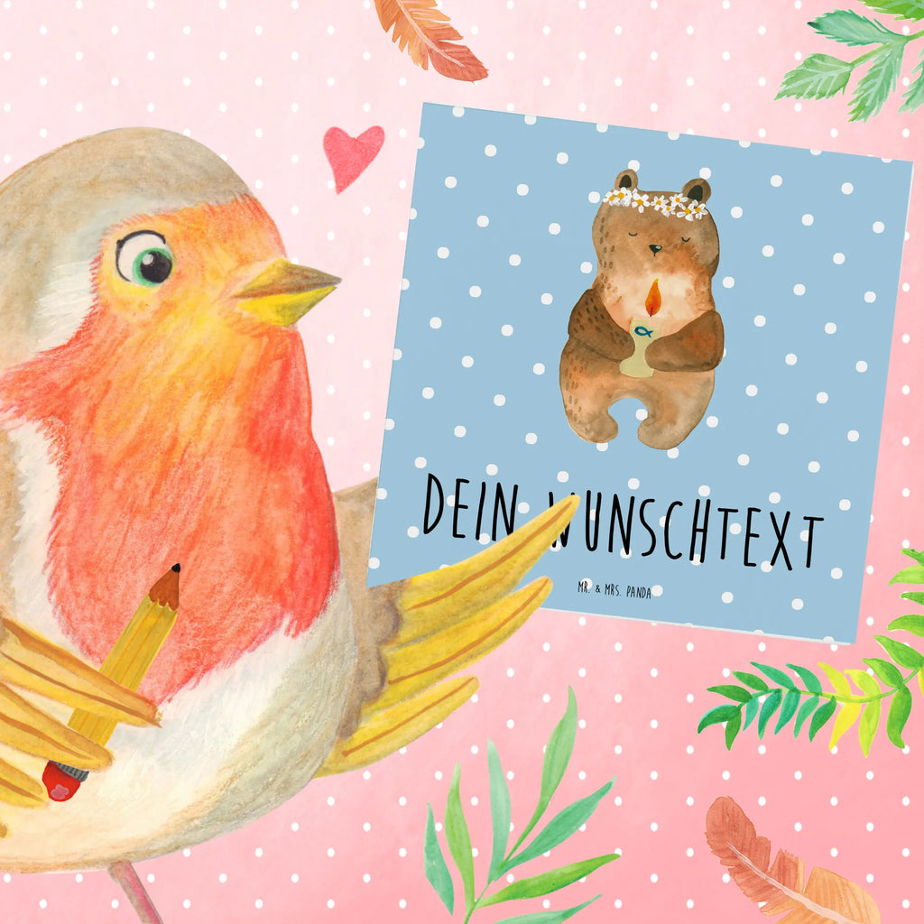 Personalisierte Deluxe Karte Bär Kommunion Grußkarte selbst gestalten, Personalisierte Geburtstagskarte, Grußkarten personalisiert, Personalisierte Glückwunschkarte, Grußkarte selber drucken, Personalisierte Hochzeitskarte, Grußkarte als Geldgeschenk, Personalisierte Karte, Personalisierte Einladungskarte, Grußkarte mit Namen, Grußkarte mit persönlichen Nachrichten, Personalisiertere Klappkarte, Personalisierte Grußkarte, Bär, Teddy, Teddybär, Taufkerze, Gottes Segen, katholisch, Kommunion