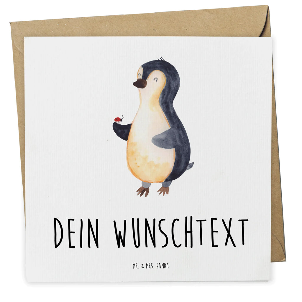 Personalisierte Deluxe Karte Pinguin Marienkäfer Personalisiertere Klappkarte, Grußkarte mit persönlichen Nachrichten, Grußkarten personalisiert, Personalisierte Grußkarte, Personalisierte Hochzeitskarte, Grußkarte mit Namen, Personalisierte Geburtstagskarte, Grußkarte selbst gestalten, Grußkarte als Geldgeschenk, Personalisierte Glückwunschkarte, Personalisierte Einladungskarte, Personalisierte Karte, Grußkarte selber drucken, Pinguin, Marienkäfer, Liebe, Freude, Glück, Pinguine, Lebensfreude, Wunder