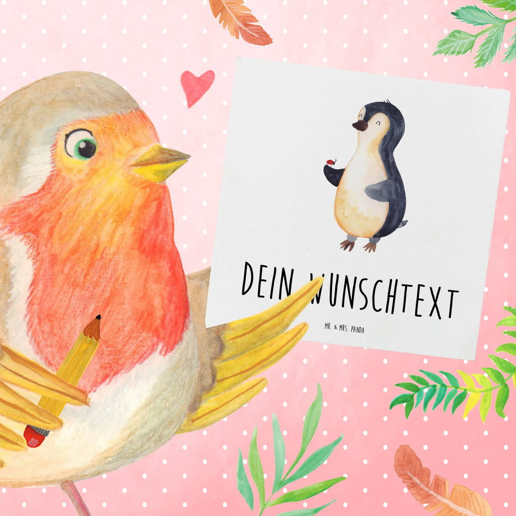 Personalisierte Deluxe Karte Pinguin Marienkäfer Personalisiertere Klappkarte, Grußkarte mit persönlichen Nachrichten, Grußkarten personalisiert, Personalisierte Grußkarte, Personalisierte Hochzeitskarte, Grußkarte mit Namen, Personalisierte Geburtstagskarte, Grußkarte selbst gestalten, Grußkarte als Geldgeschenk, Personalisierte Glückwunschkarte, Personalisierte Einladungskarte, Personalisierte Karte, Grußkarte selber drucken, Pinguin, Marienkäfer, Liebe, Freude, Glück, Pinguine, Lebensfreude, Wunder