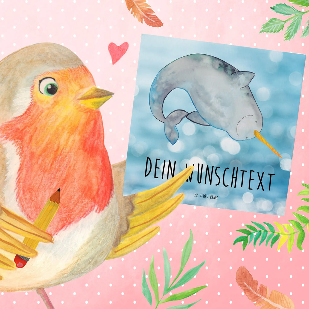 Personalized Deluxe Card Narwhal Personalisierte Grußkarte, Grußkarte mit Namen, Grußkarte selbst gestalten, Grußkarte als Geldgeschenk, Grußkarte selber drucken, Personalisierte Einladungskarte, Grußkarten personalisiert, Personalisierte Geburtstagskarte, Grußkarte mit persönlichen Nachrichten, Personalisiertere Klappkarte, Personalisierte Glückwunschkarte, Personalisierte Karte, Personalisierte Hochzeitskarte, Meerestiere, Meer, Urlaub, Hausfrau, Kinderzimmer, aufräumen, Junggesellin, Narwal, Wal, Putzen