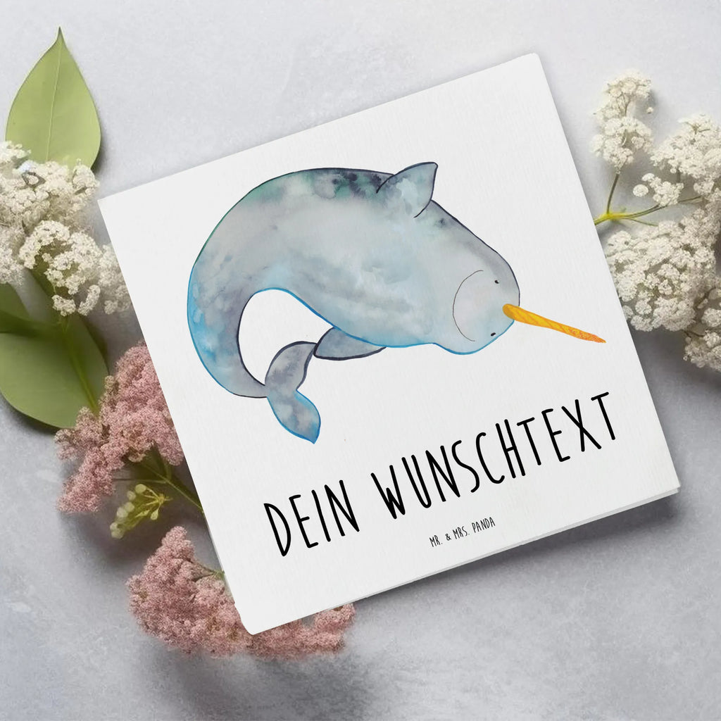 Personalized Deluxe Card Narwhal Personalisierte Grußkarte, Grußkarte mit Namen, Grußkarte selbst gestalten, Grußkarte als Geldgeschenk, Grußkarte selber drucken, Personalisierte Einladungskarte, Grußkarten personalisiert, Personalisierte Geburtstagskarte, Grußkarte mit persönlichen Nachrichten, Personalisiertere Klappkarte, Personalisierte Glückwunschkarte, Personalisierte Karte, Personalisierte Hochzeitskarte, Meerestiere, Meer, Urlaub, Hausfrau, Kinderzimmer, aufräumen, Junggesellin, Narwal, Wal, Putzen